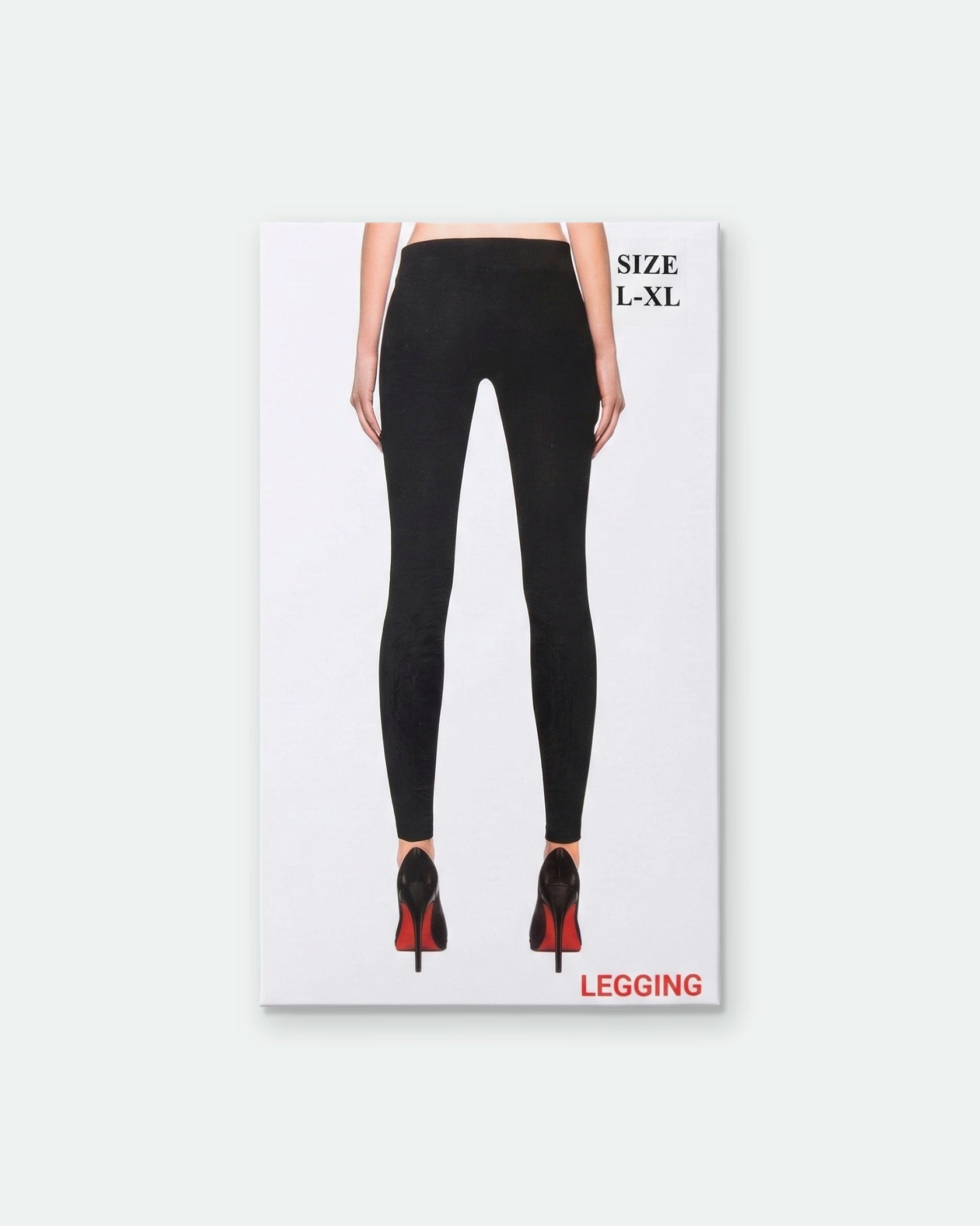 Women's Cotton Mid Waist Full Length Leggings Black (L-XL)