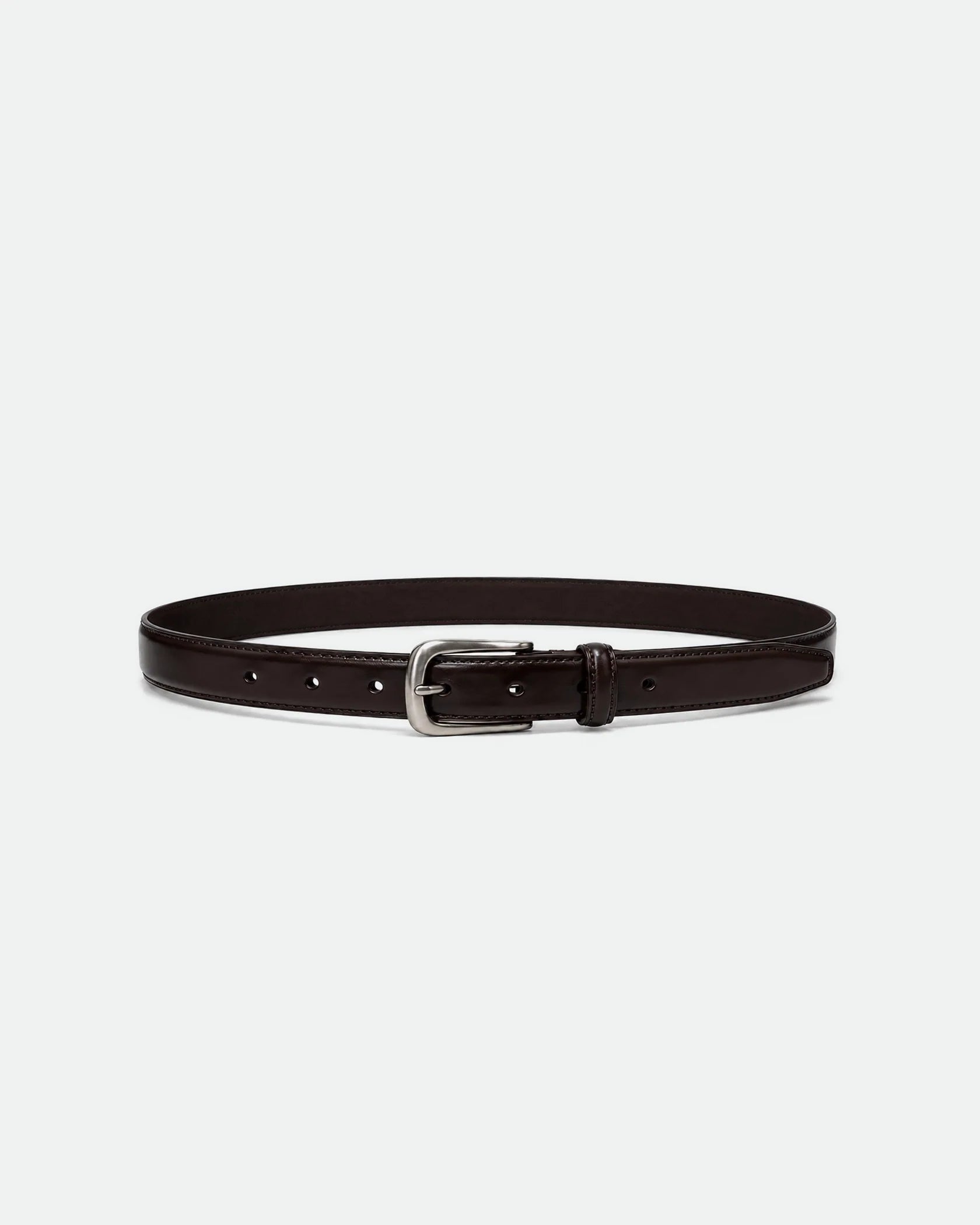 Kids Brown Double Stitch Leather Belt 29mm