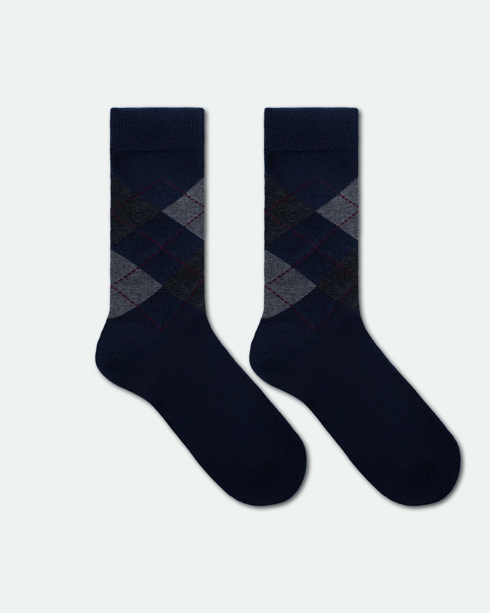 Men's Patterned Business Dress Socks Mix Argyle and Diamond