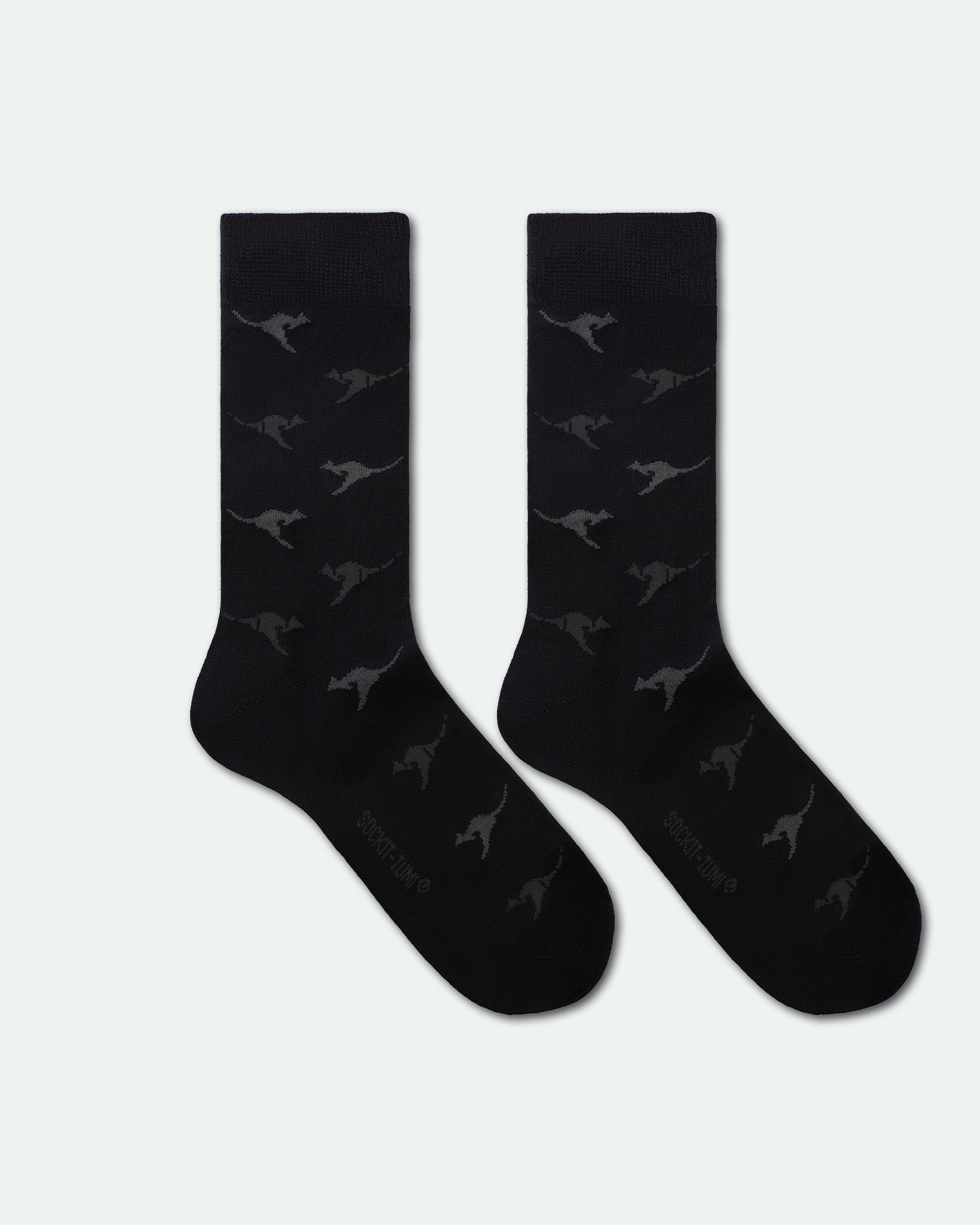 Men's Australian Souvenir Business Socks Black Kangaroo