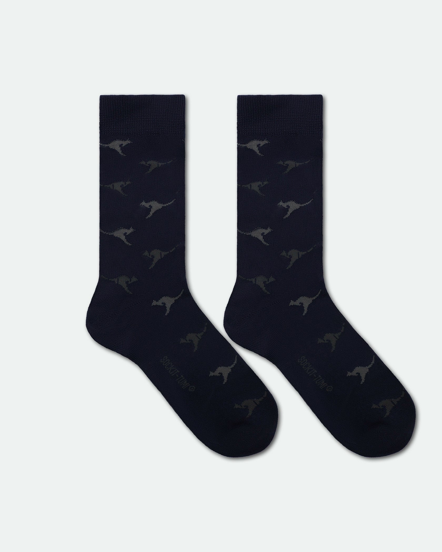 Men's Australian Souvenir Business Socks Navy Blue Kangaroo