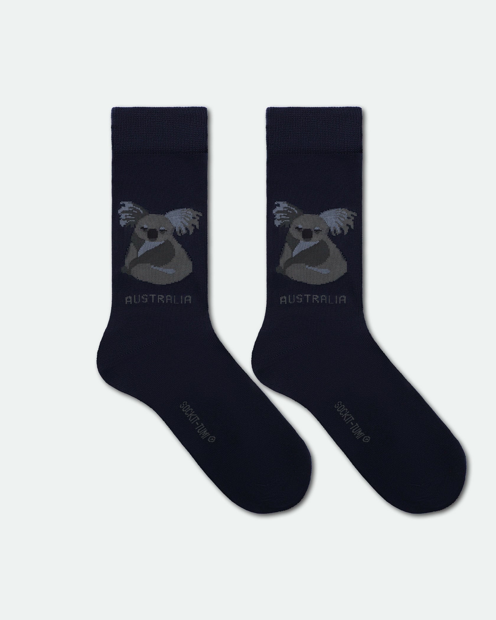 Men's Australian Souvenir Business Socks Navy Blue Koala