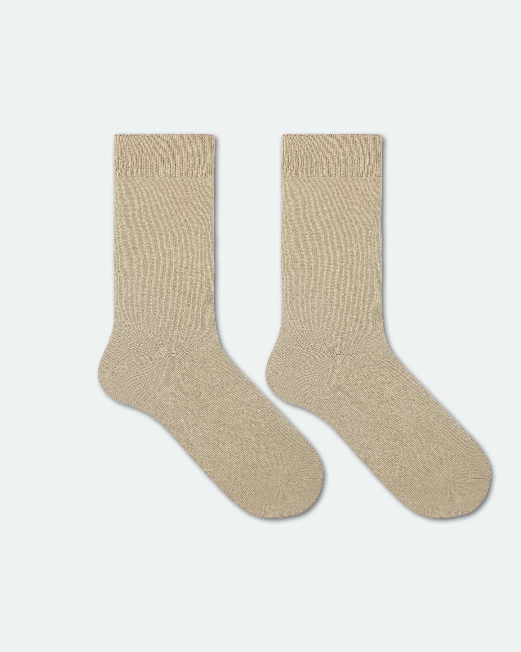 Women's Plain Premium Cotton Business Dress Socks Beige