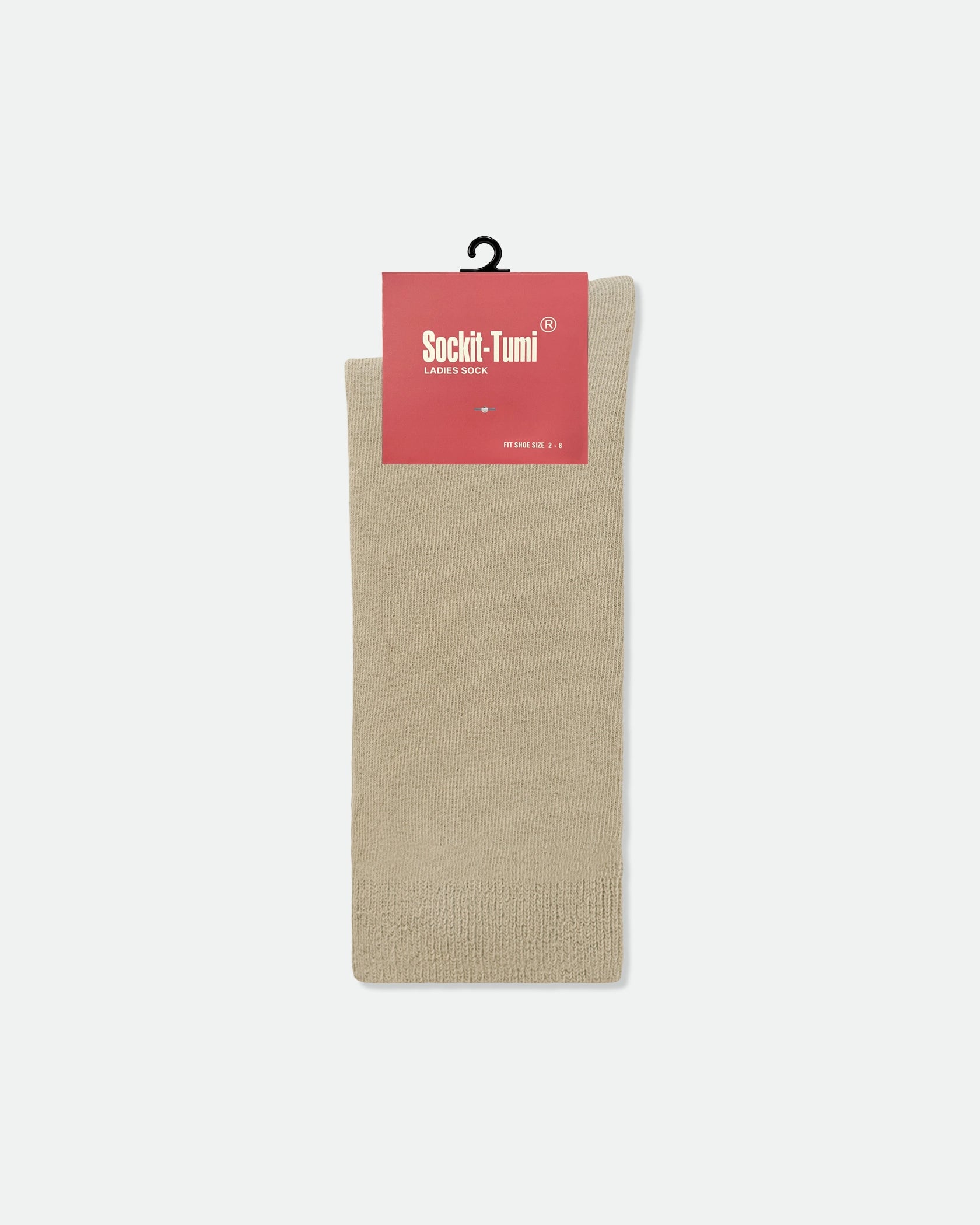 Women's Plain Premium Cotton Business Dress Socks Beige