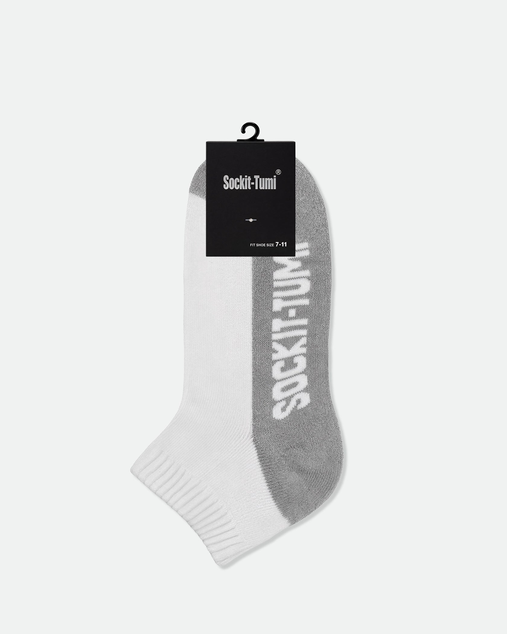 Men's Cotton Half Cushion Two Tone Ankle Sport Socks Light Grey