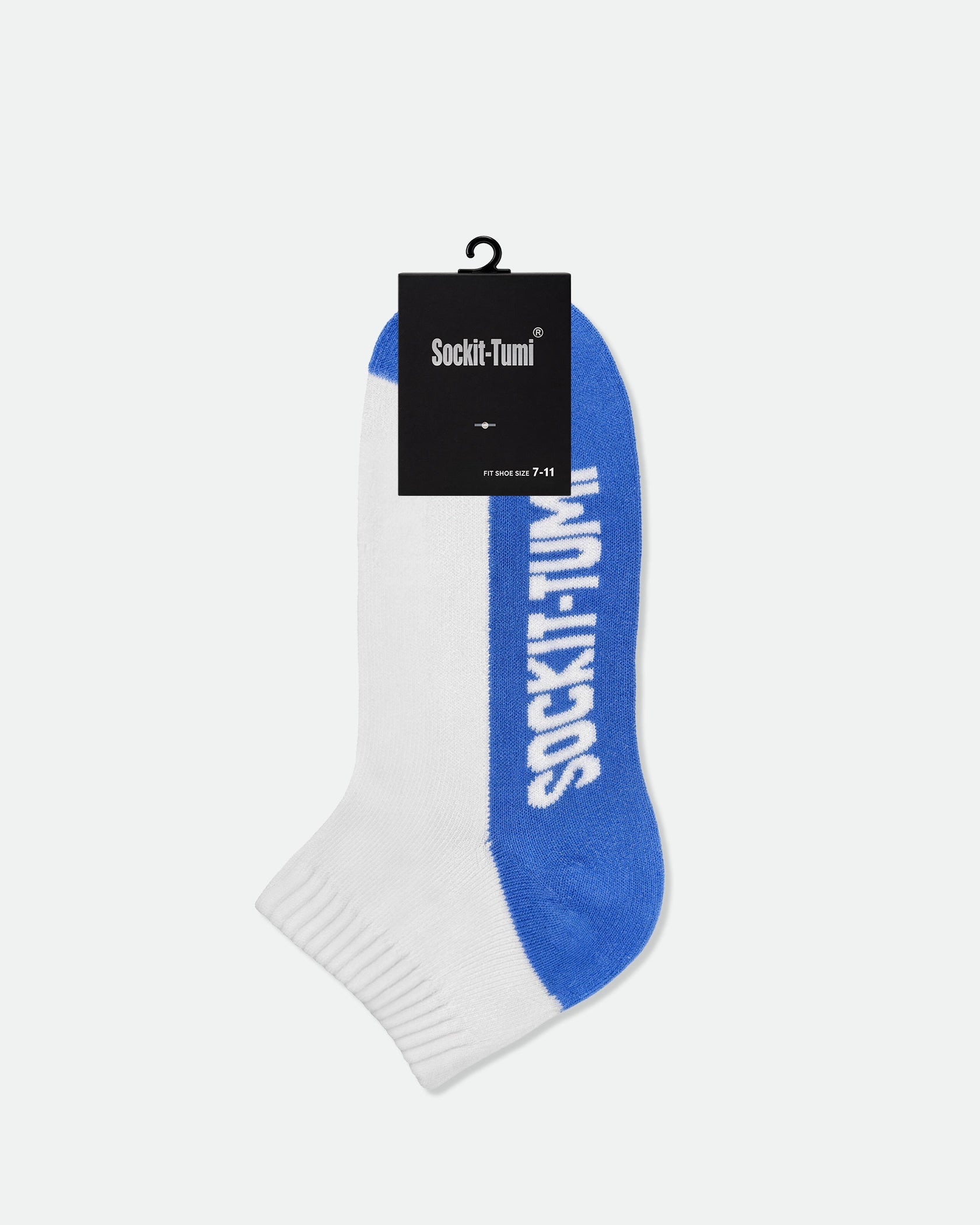 Men's Cotton Half Cushion Two Tone Ankle Sport Socks Royal Blue