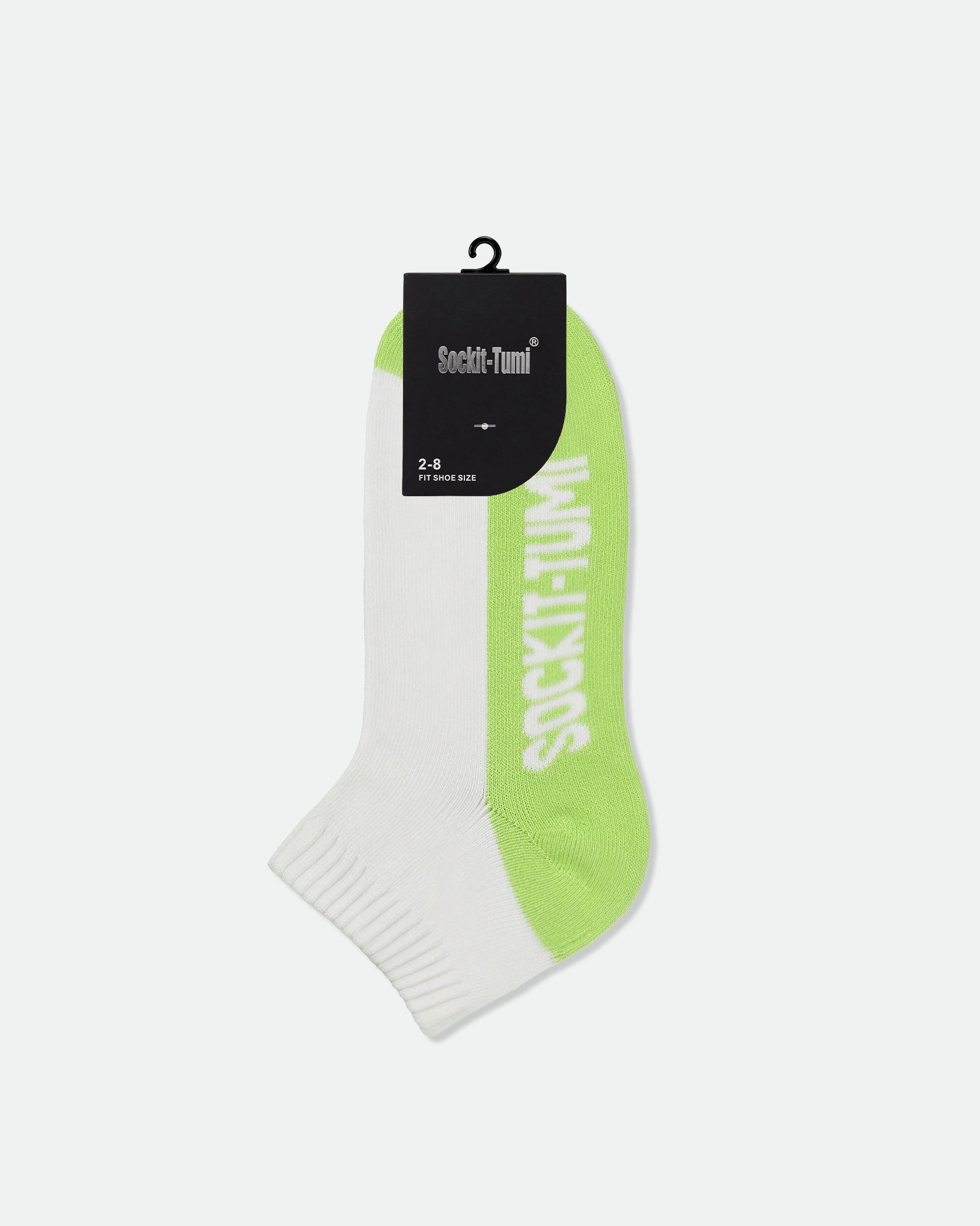 Sockit-Tumi Women's Cotton Half Cushion Two Tone Ankle Sports Socks Lime Green