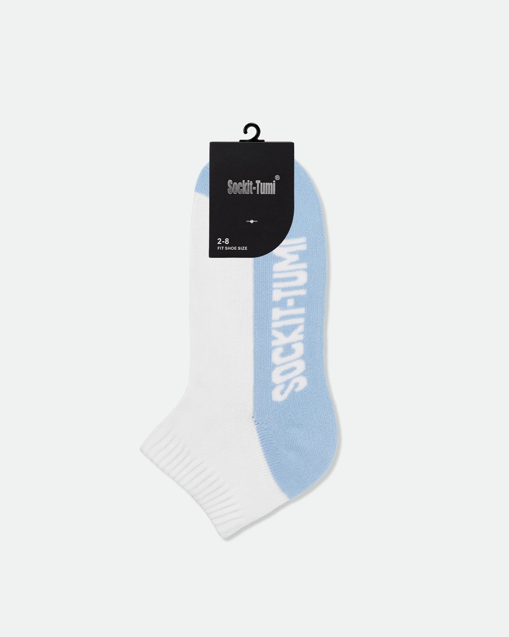 Sockit-Tumi Women's Cotton Half Cushion Two Tone Ankle Sports Socks Light Blue