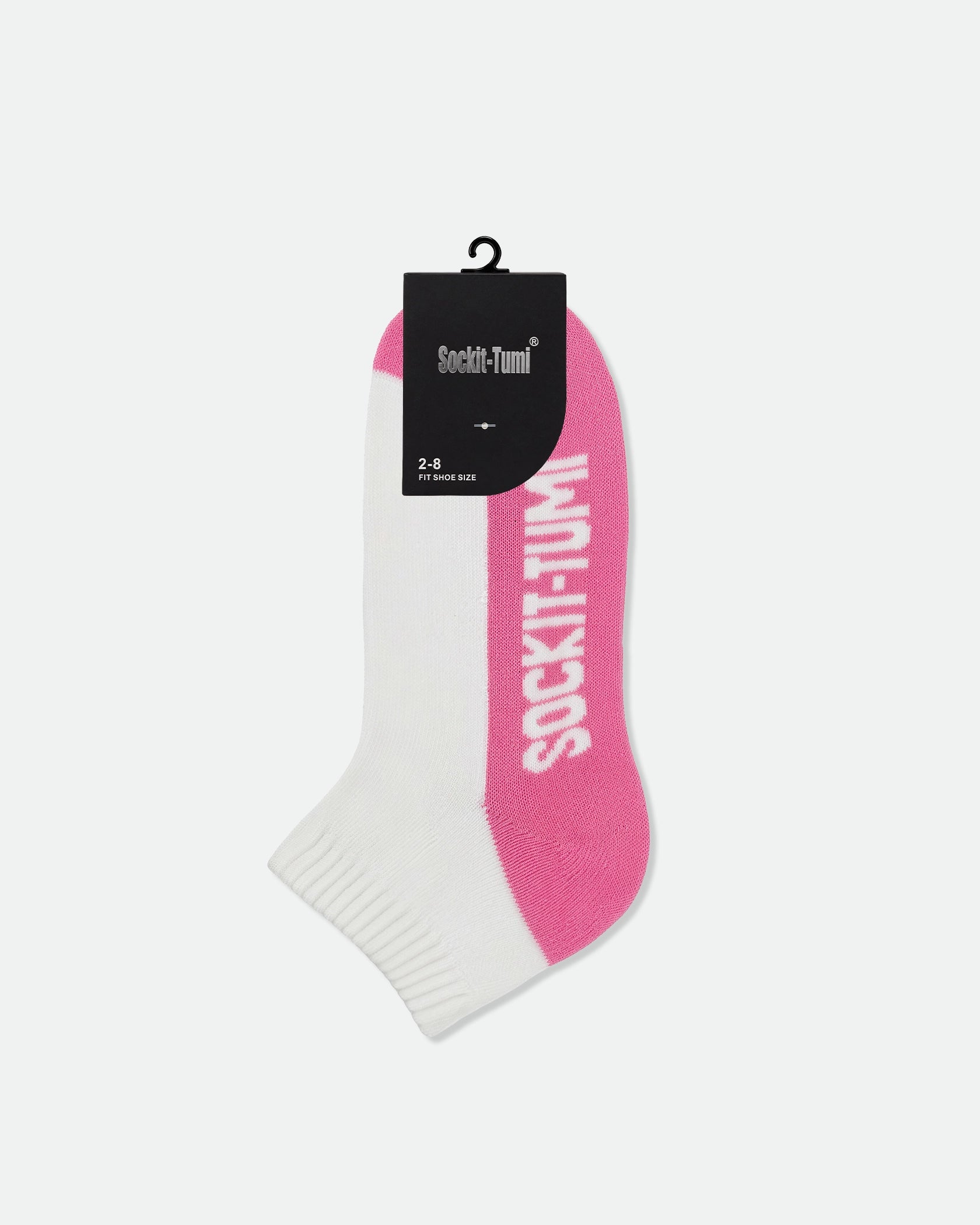 Sockit-Tumi Women's Cotton Half Cushion Two Tone Ankle Sports Socks Hot Pink