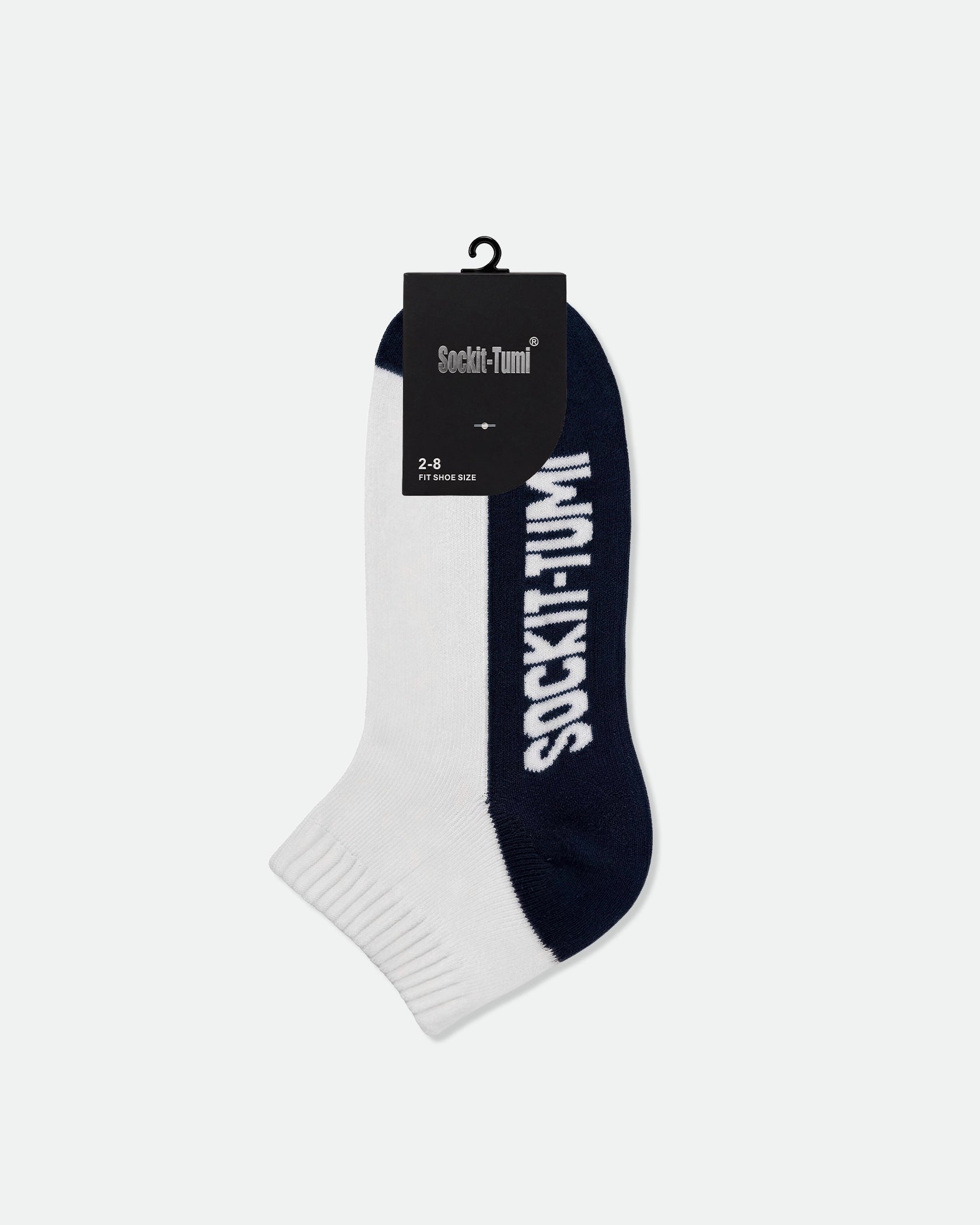 Sockit-Tumi Women's Cotton Half Cushion Two Tone Ankle Sports Socks Navy Blue