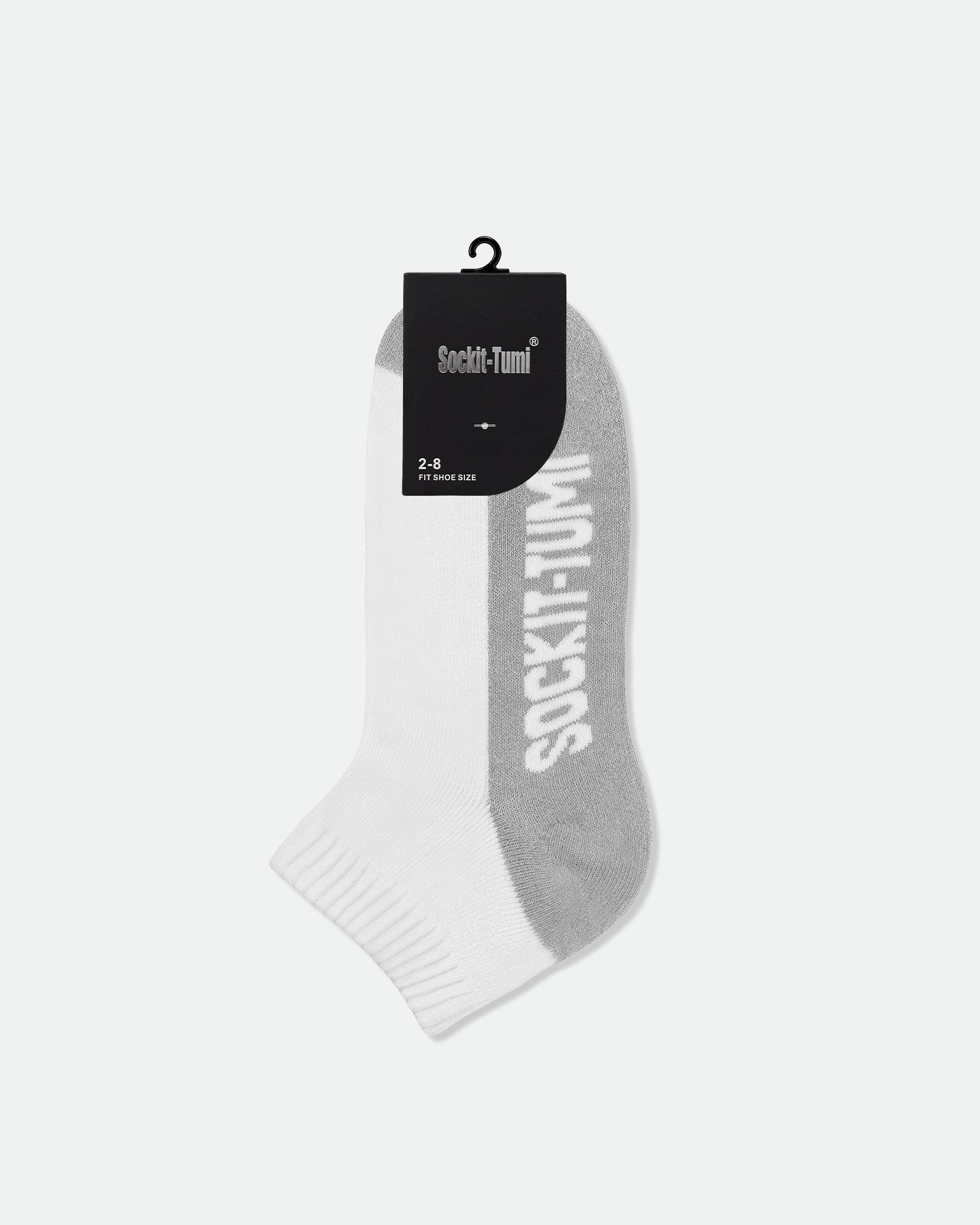 Sockit-Tumi Women's Cotton Half Cushion Two Tone Ankle Sports Socks Light Grey