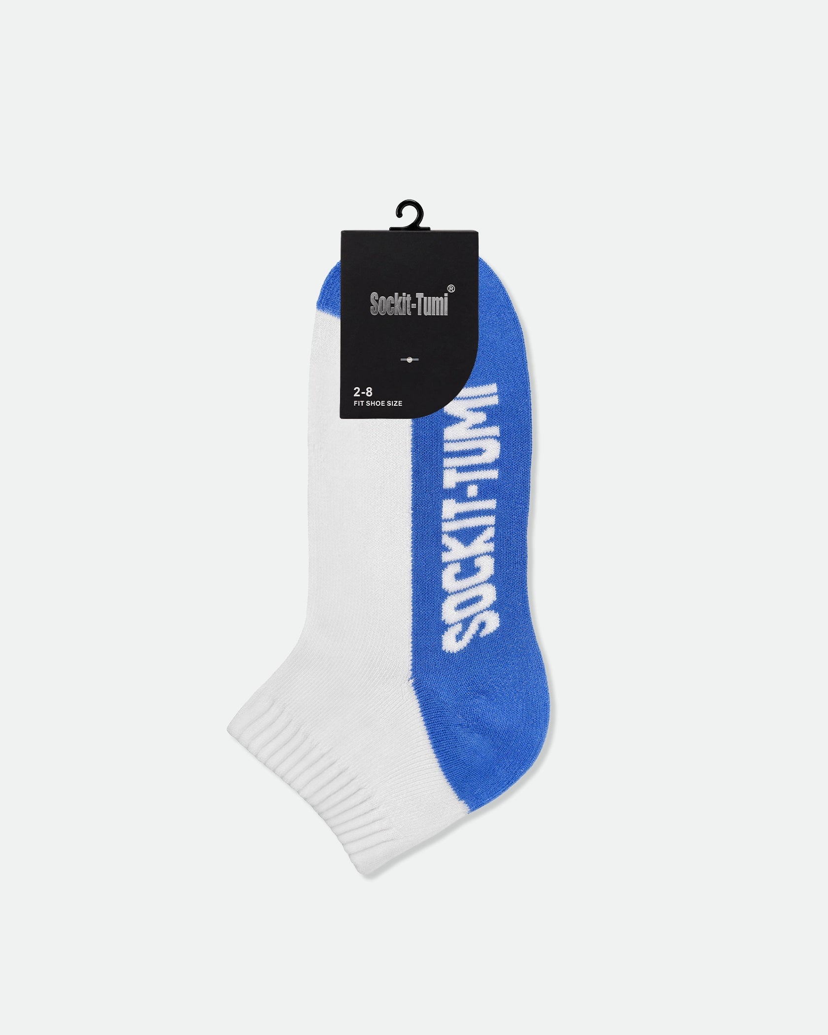 Sockit-Tumi Women's Cotton Half Cushion Two Tone Ankle Sports Socks Royal Blue