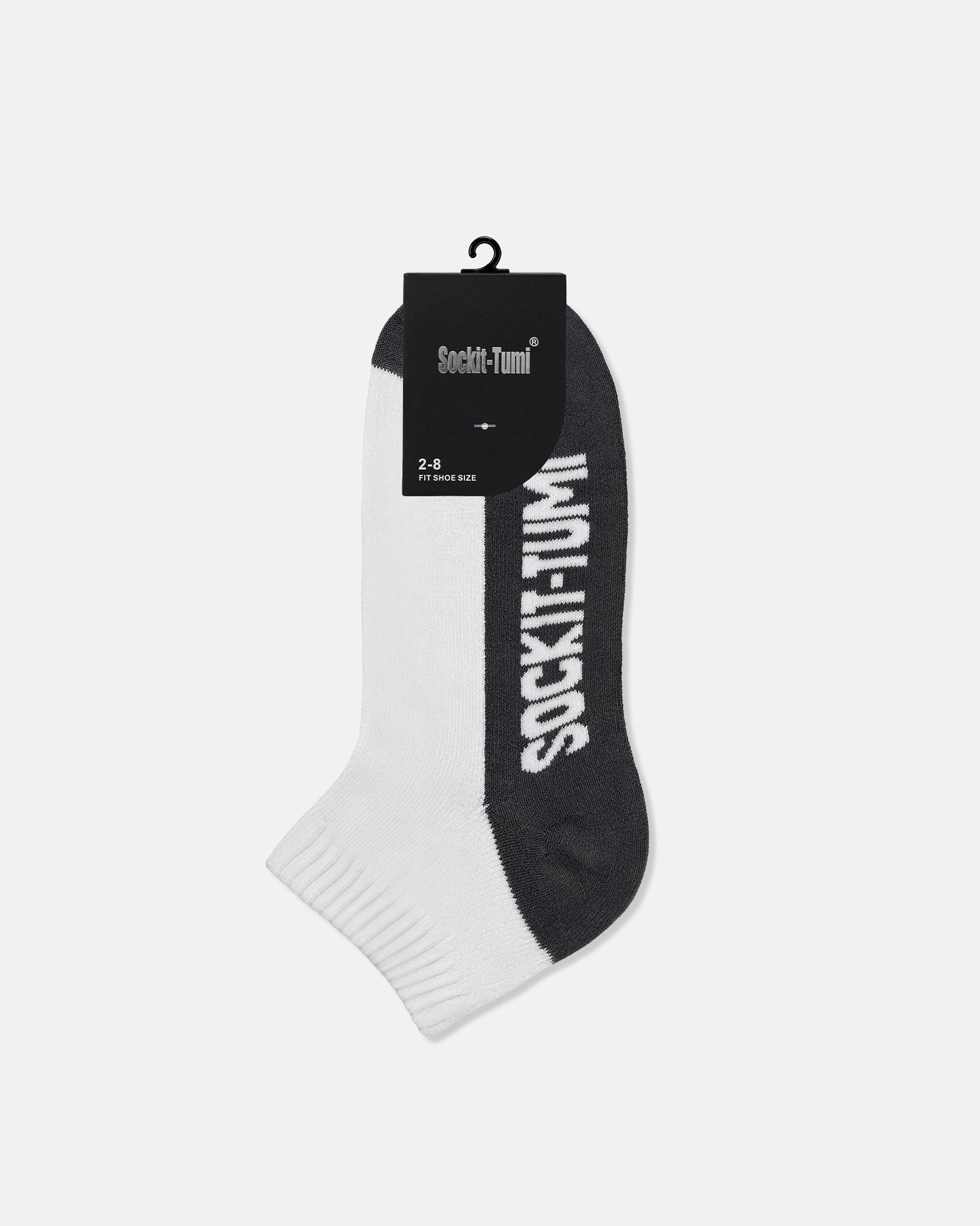 Sockit-Tumi Women's Cotton Half Cushion Two Tone Ankle Sports Socks Dark Grey
