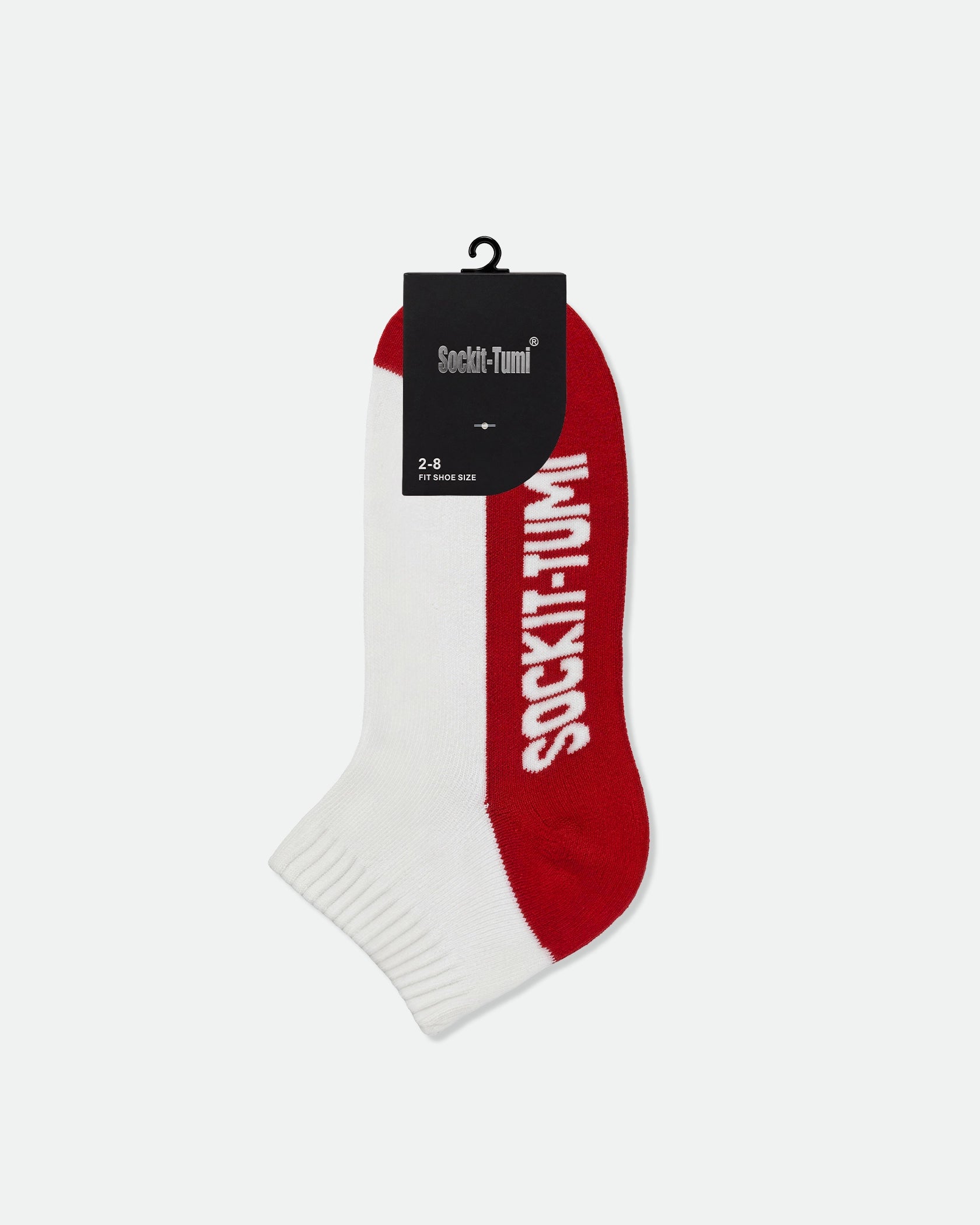 Sockit-Tumi Women's Cotton Half Cushion Two Tone Ankle Sports Socks Red