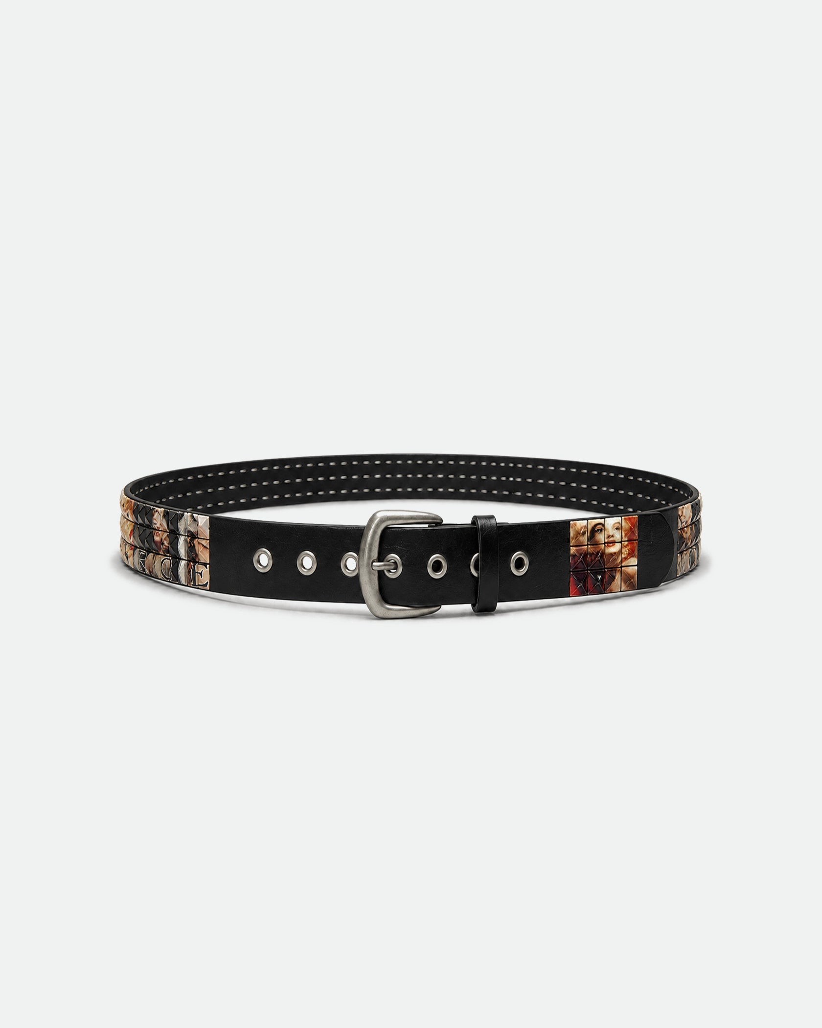 Black Leather Belt with Polished Buckle and Smooth Finish 38mm
