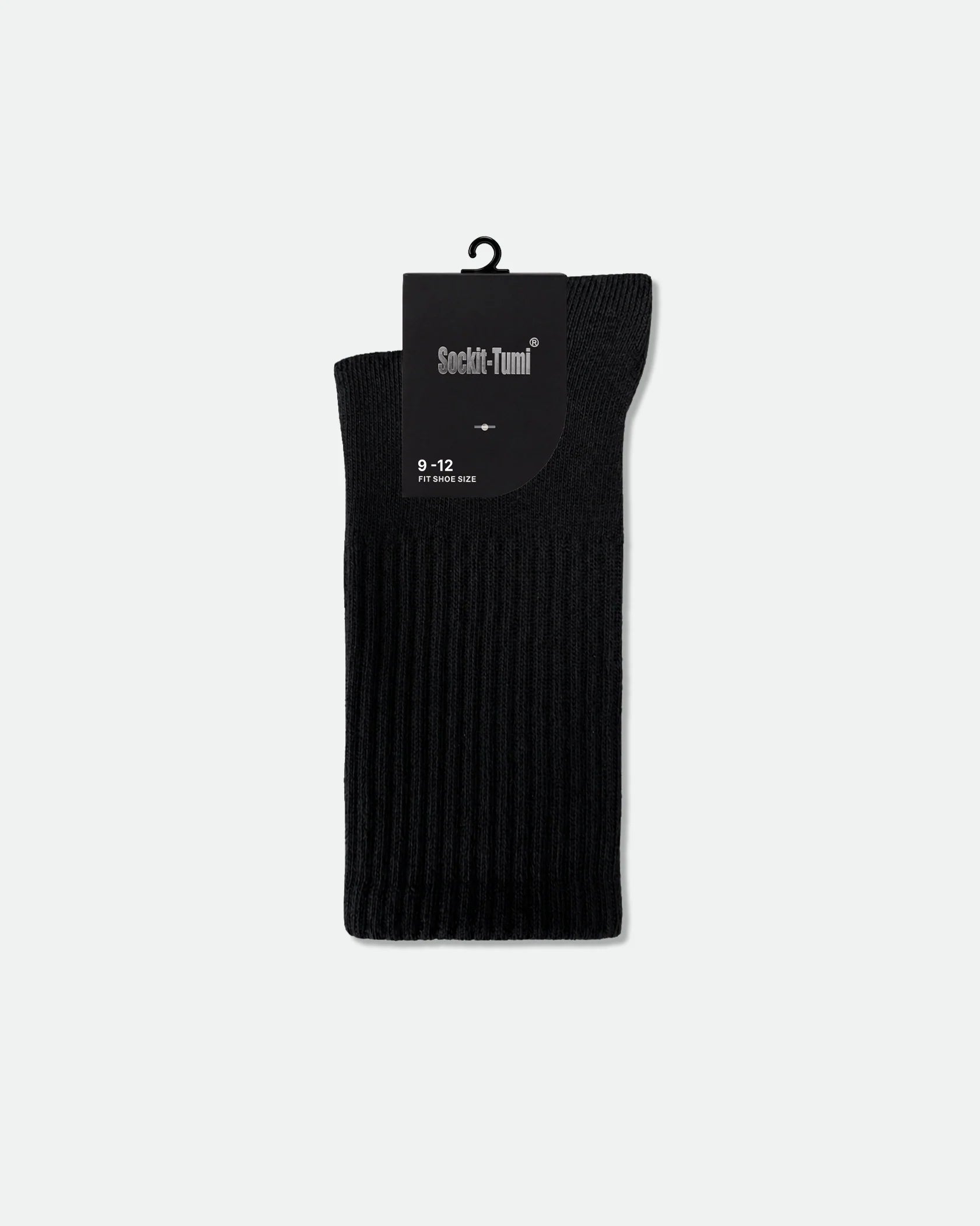 Kids Crew Cotton Sports Socks Black Size 9-12