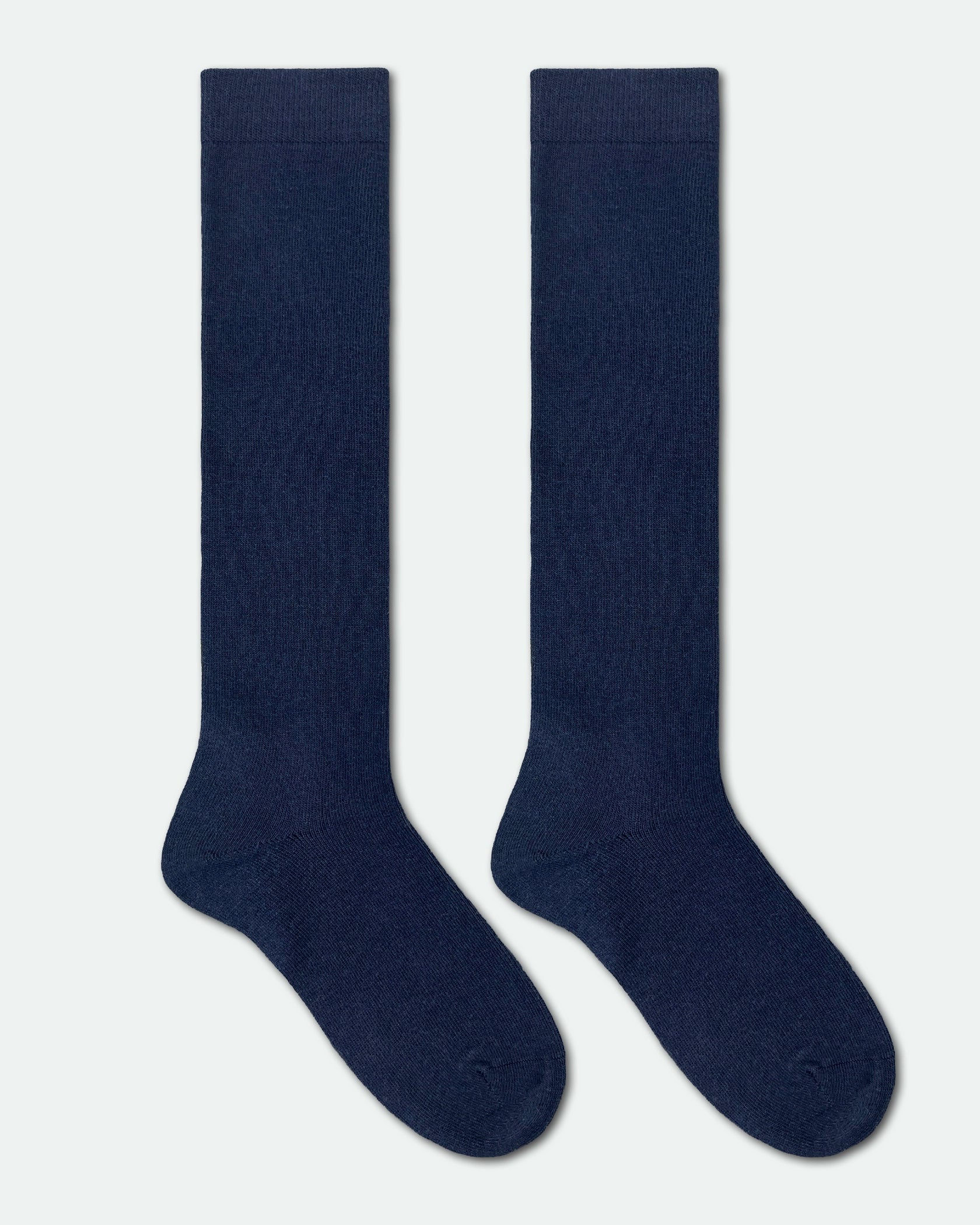 Kids Cotton School Knee High School Socks Navy Blue