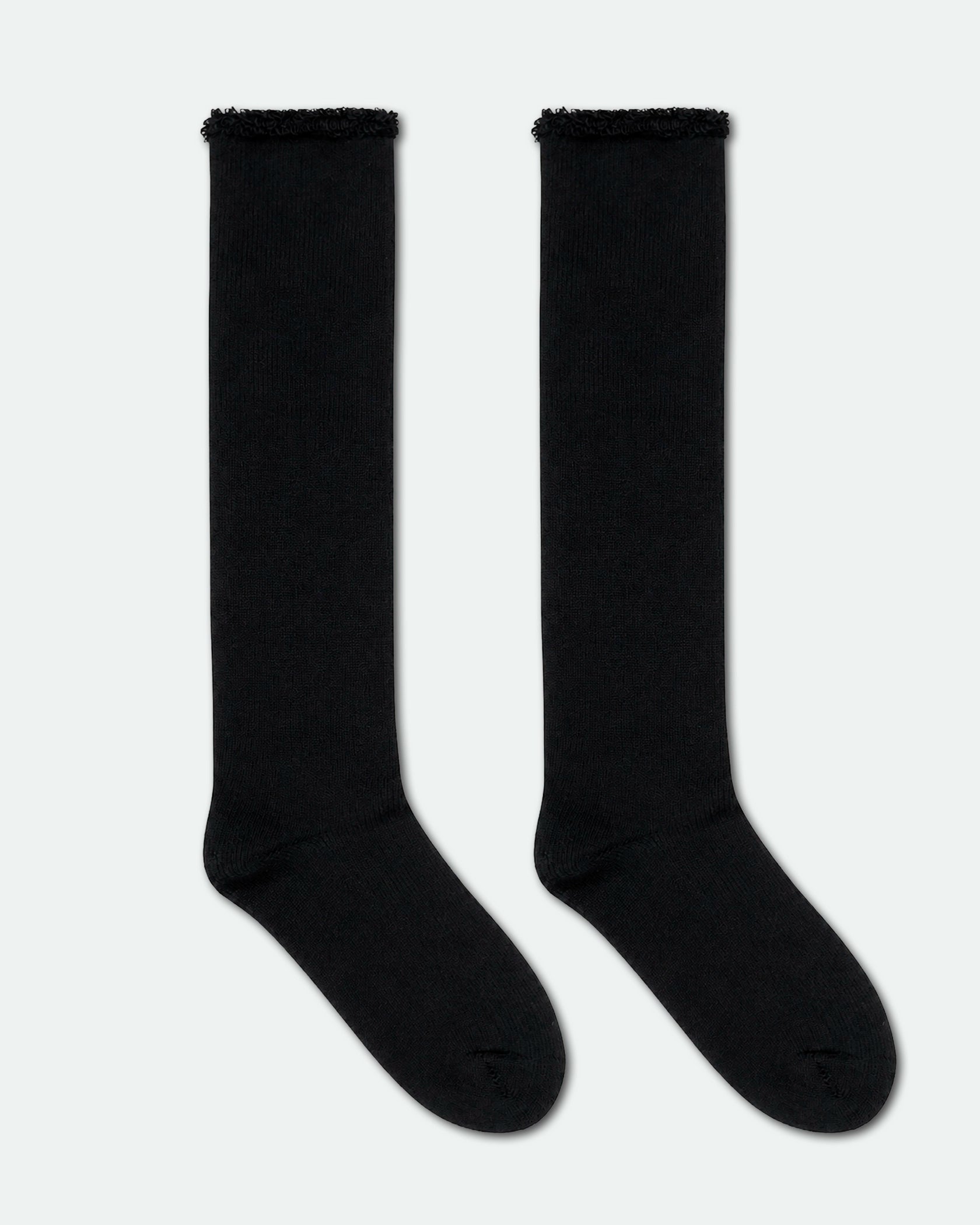 Men's Full Cushion Heavy Duty Wool Work Socks Pack of 3 Knee High Black flat lay