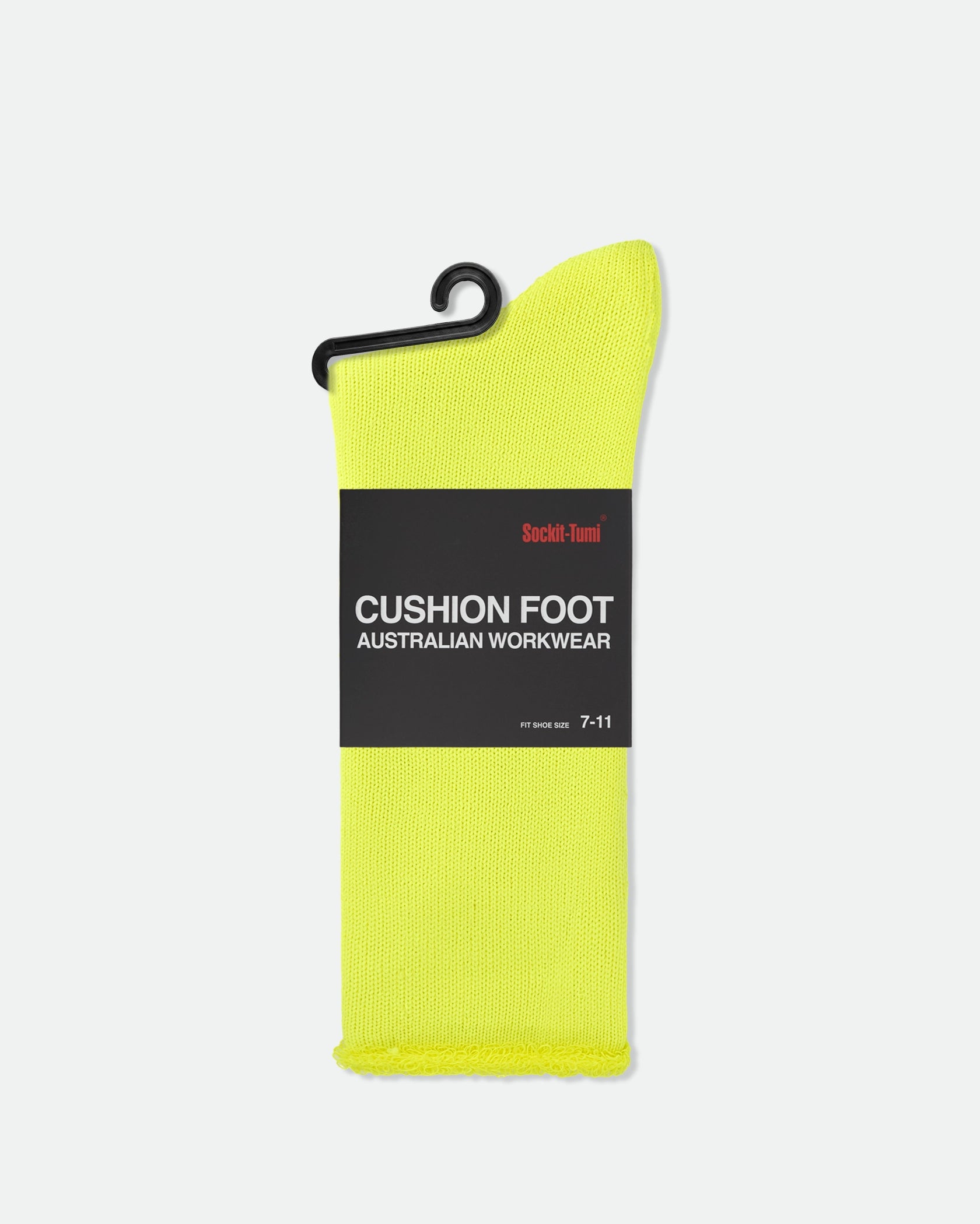 Sockit-Tumi Men's High Visibility Fluro Wool Blend Work Socks Pack of 3 Yellow King Size
