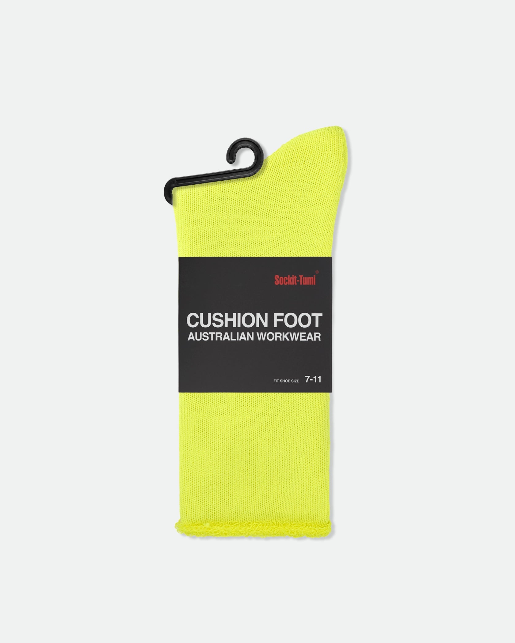 Sockit-Tumi Men's High Visibility Fluro Wool Blend Work Socks Pack of 3 Yellow