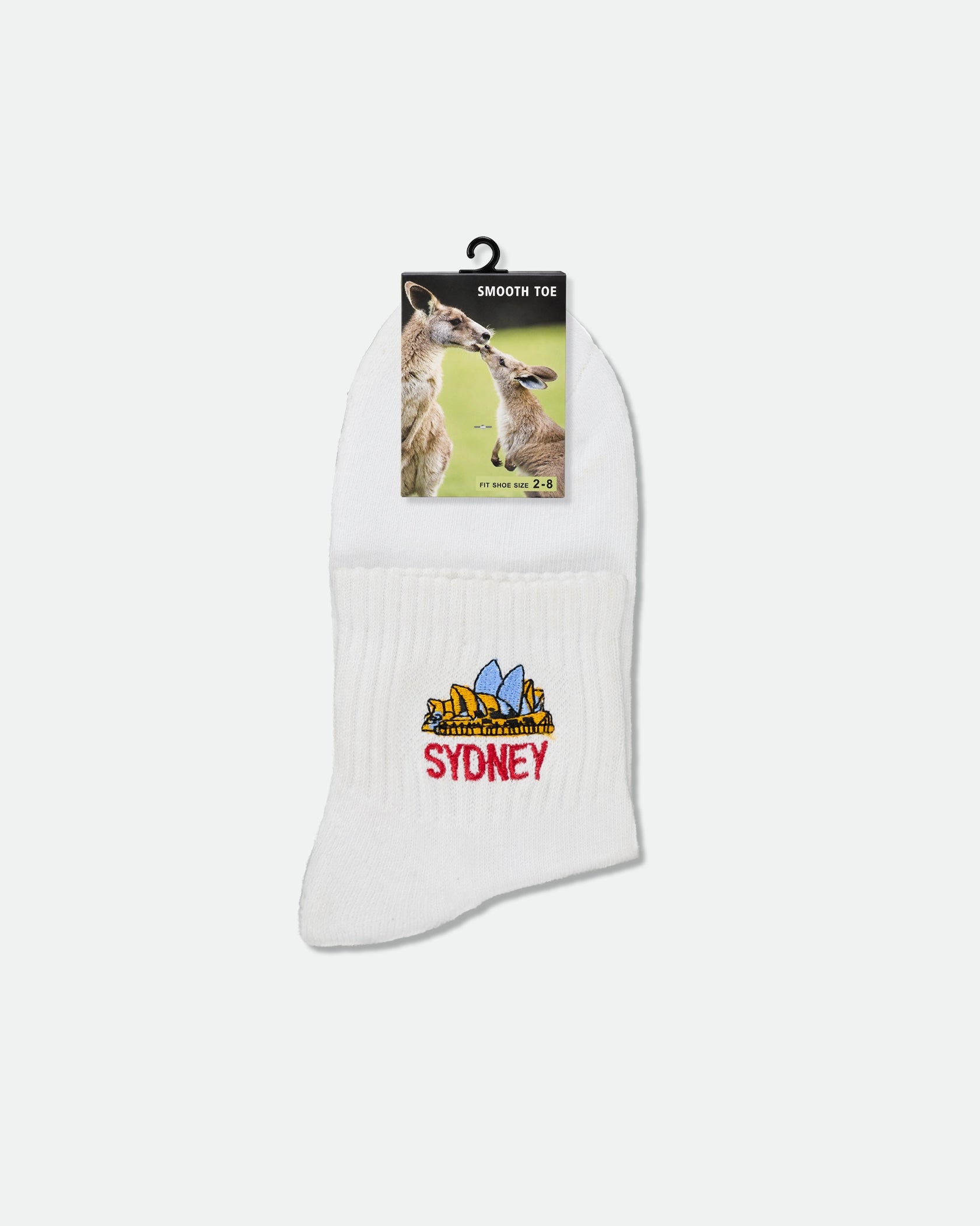 Women's Australian Souvenir 3/4 Ankle Socks Opera House Embroidery White