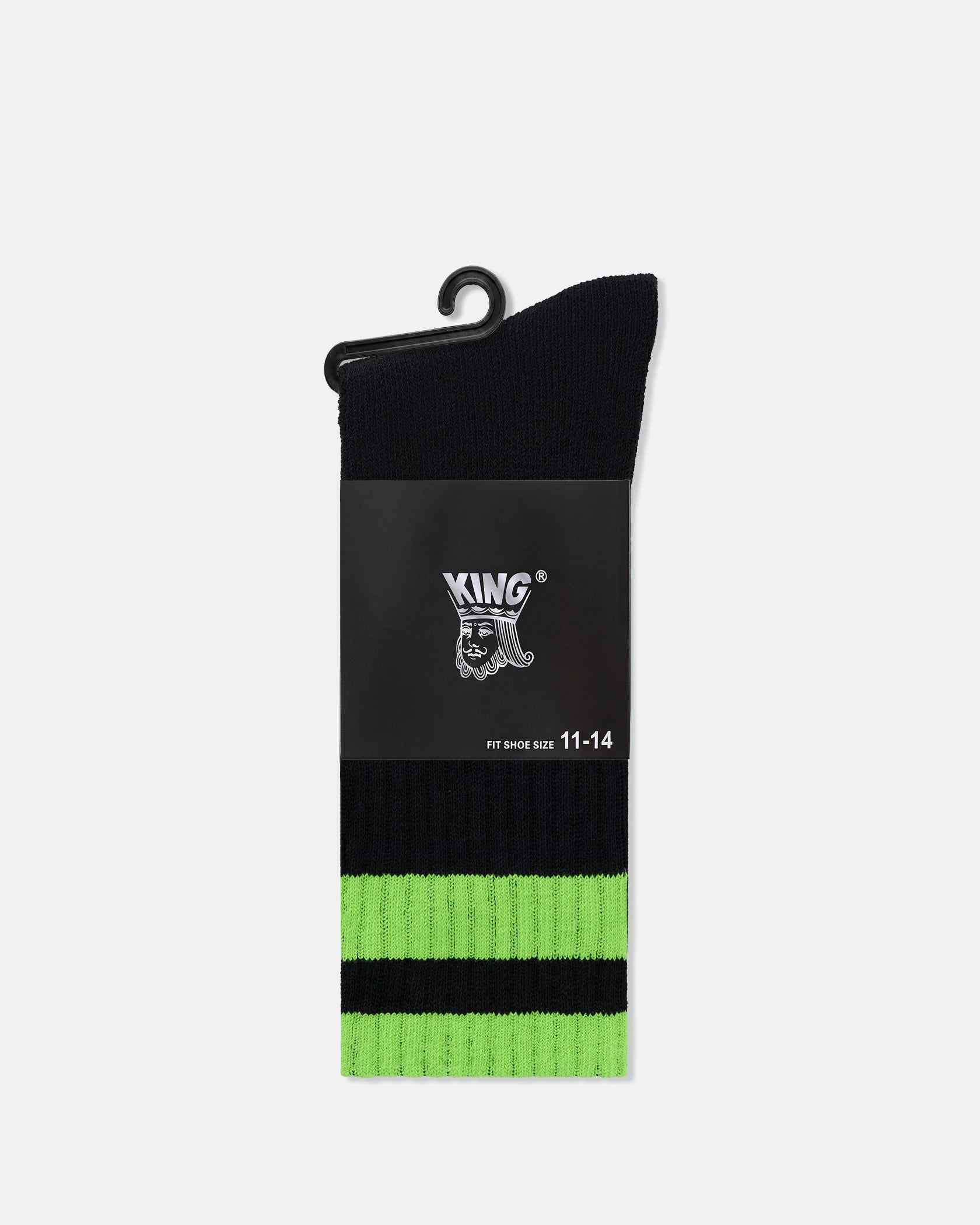 Men's Hi-Vis Safety Work Socks Black King Size Orange & Green