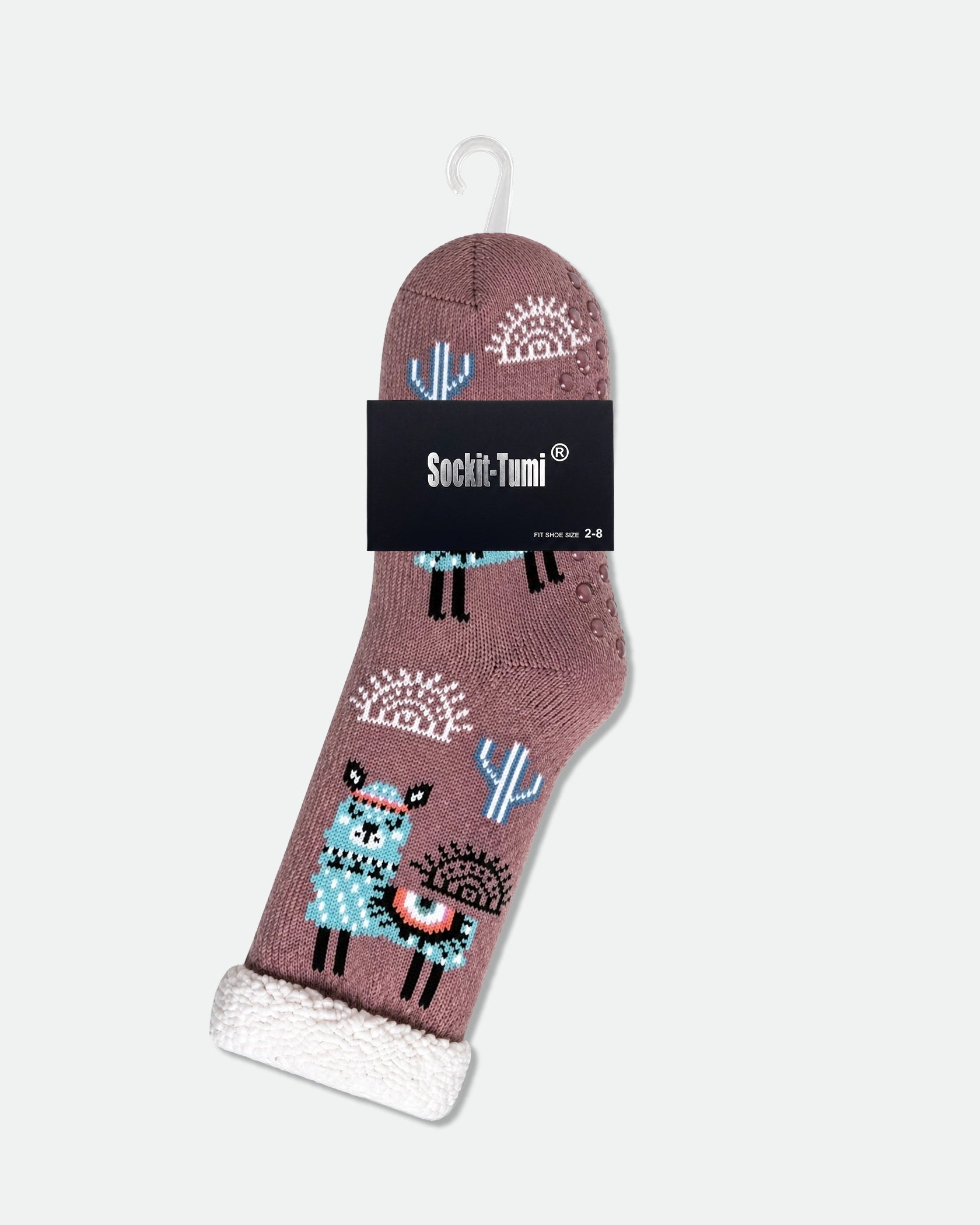 Women’s Sherpa-Lined Soft Non-Slip Thermal Winter Lounge Socks Alpaca — 6 Designs (2 Pairs Each)
