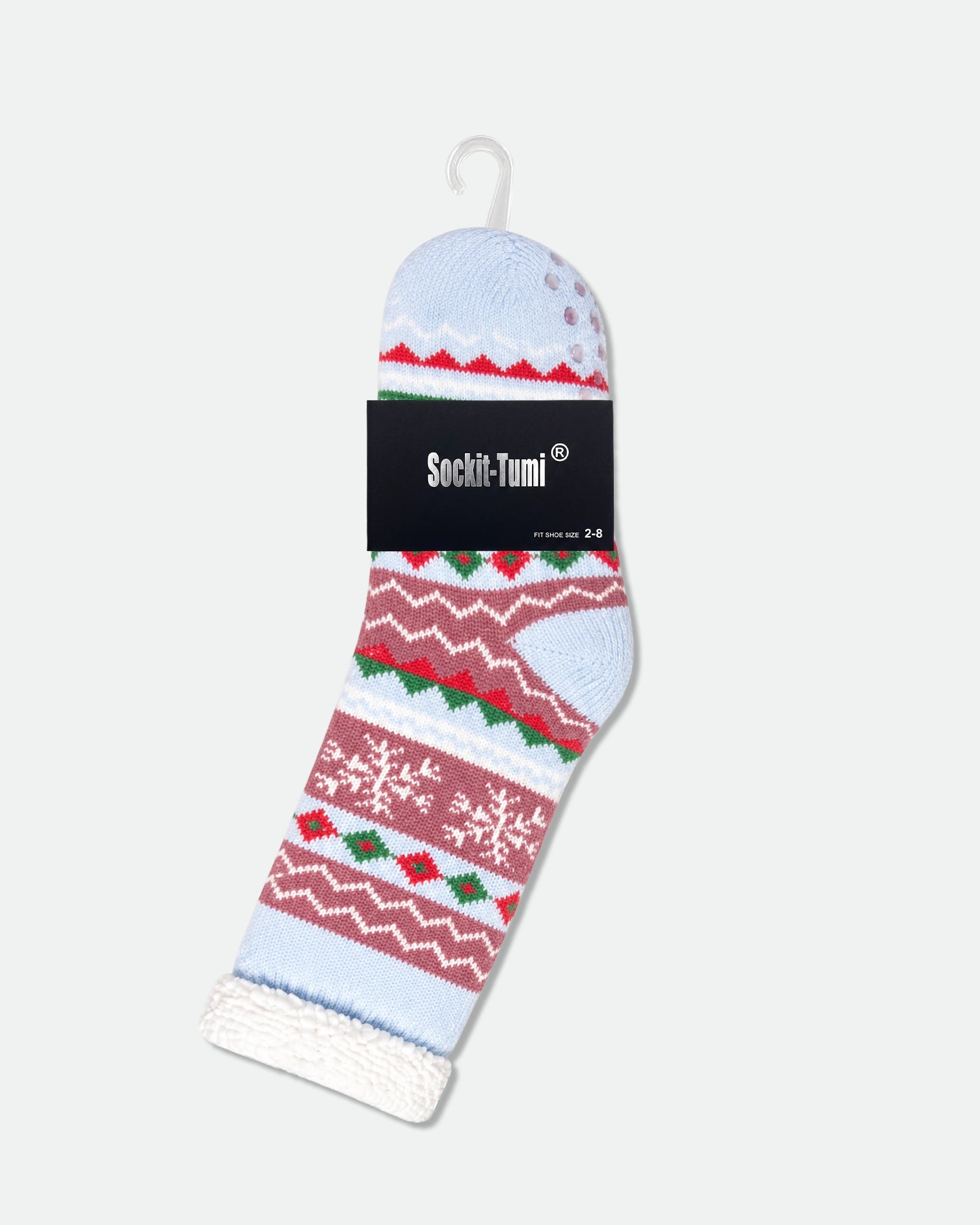 Women’s Sherpa-Lined Soft Non-Slip Thermal Winter Lounge Socks Snowflake — 6 Designs (2 Pairs Each)