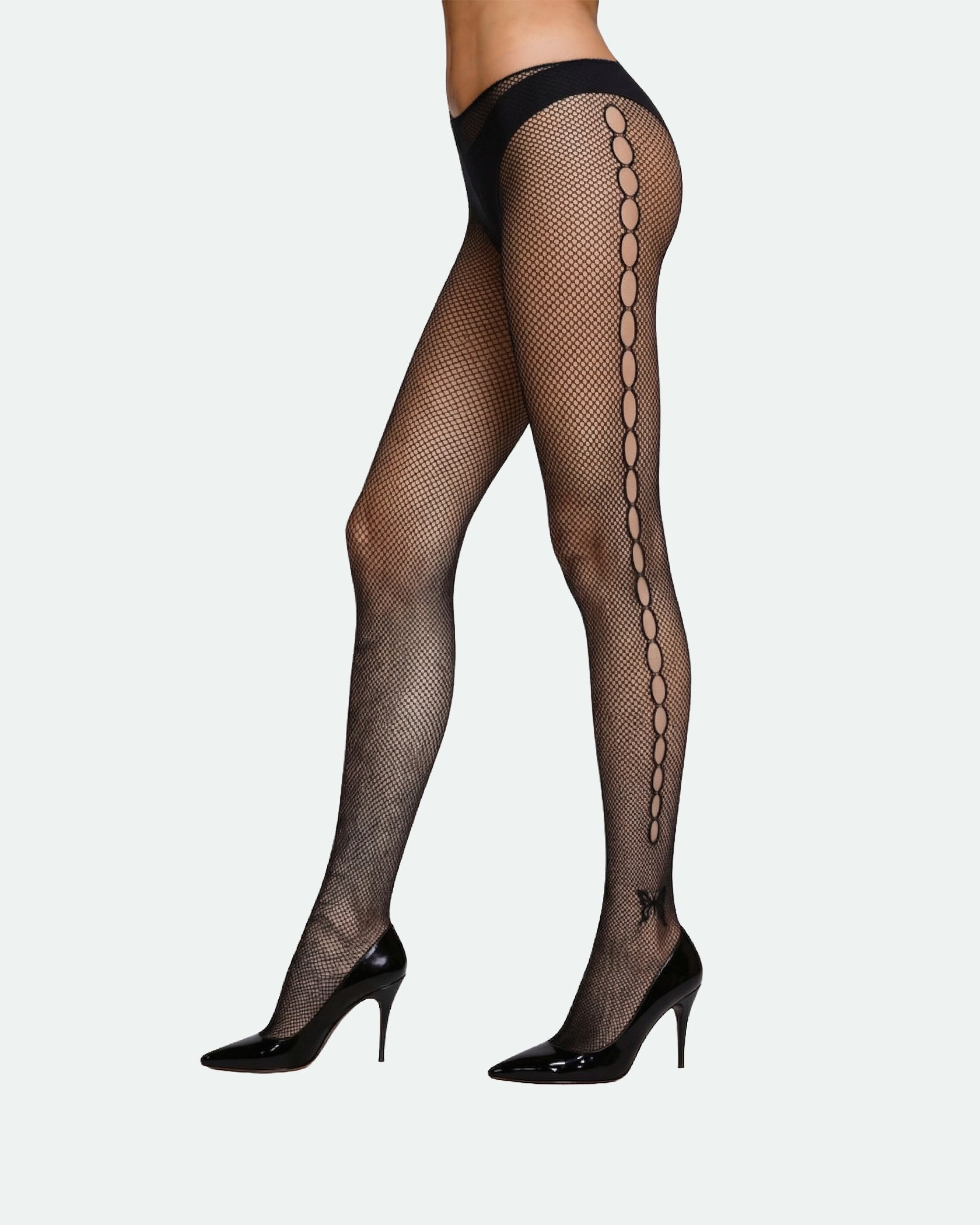 Ladies Fashion FIshnet Tights Side Hole Seam