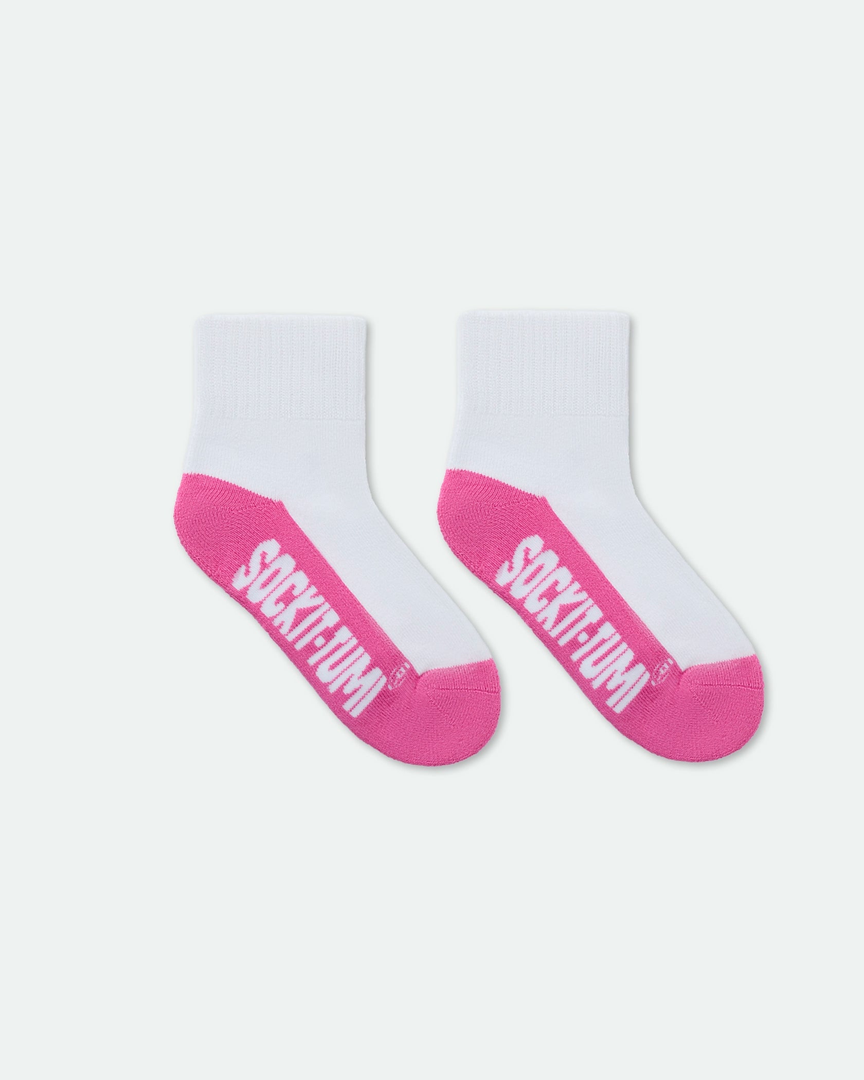 Kids Half Tone Cushioned Ankle Sports Socks Pink