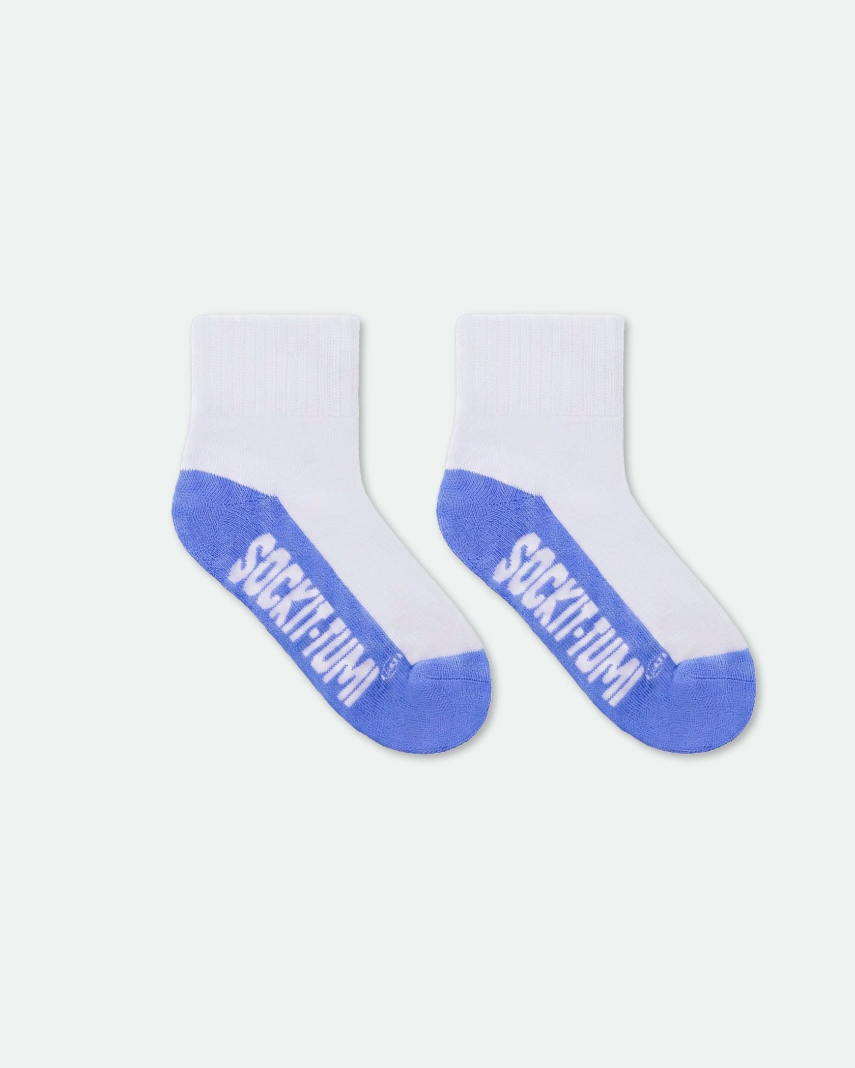 Kids Half Tone Cushioned Ankle Sports Socks Blue