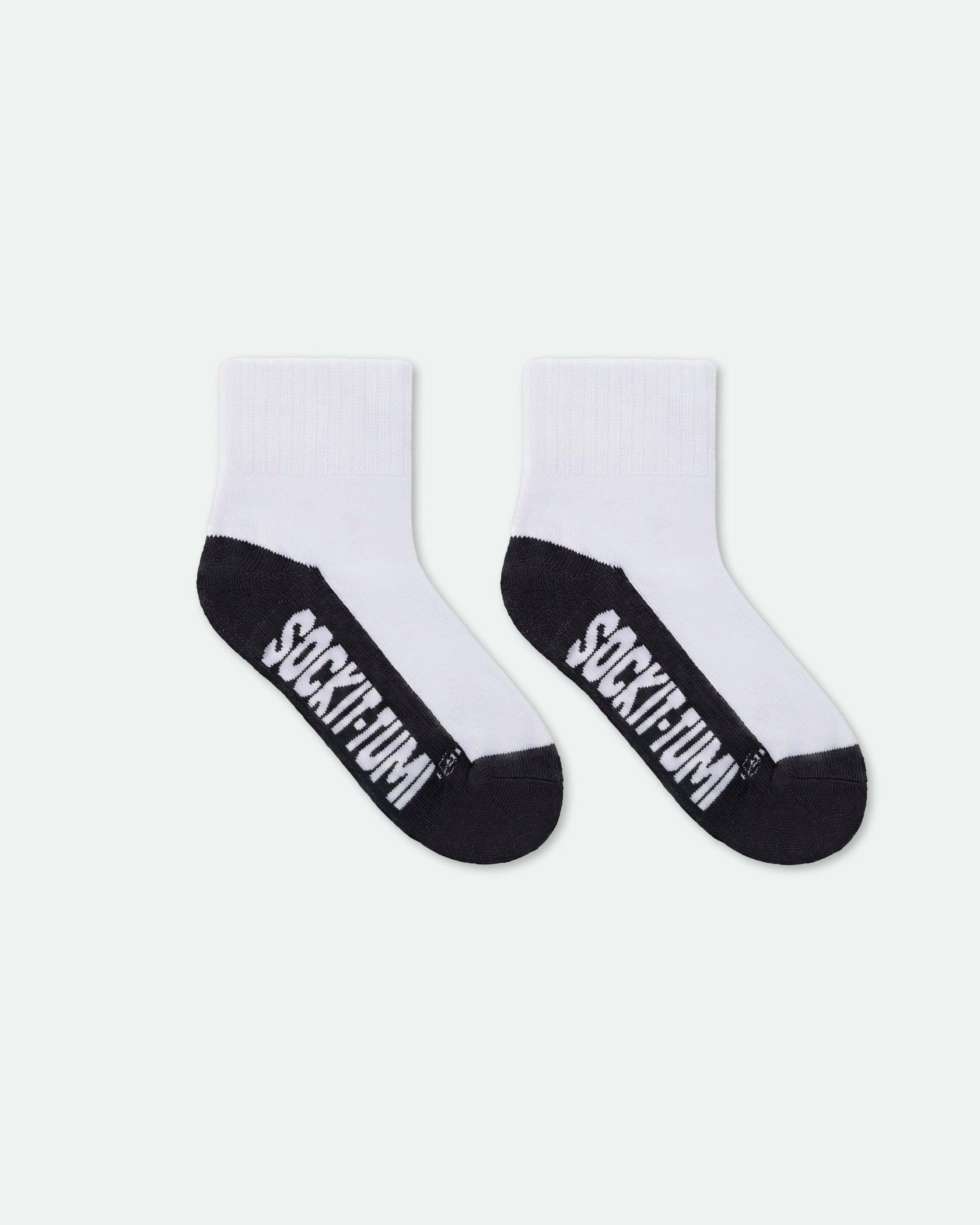 Kids Half Tone Cushioned Ankle Sports Socks Black