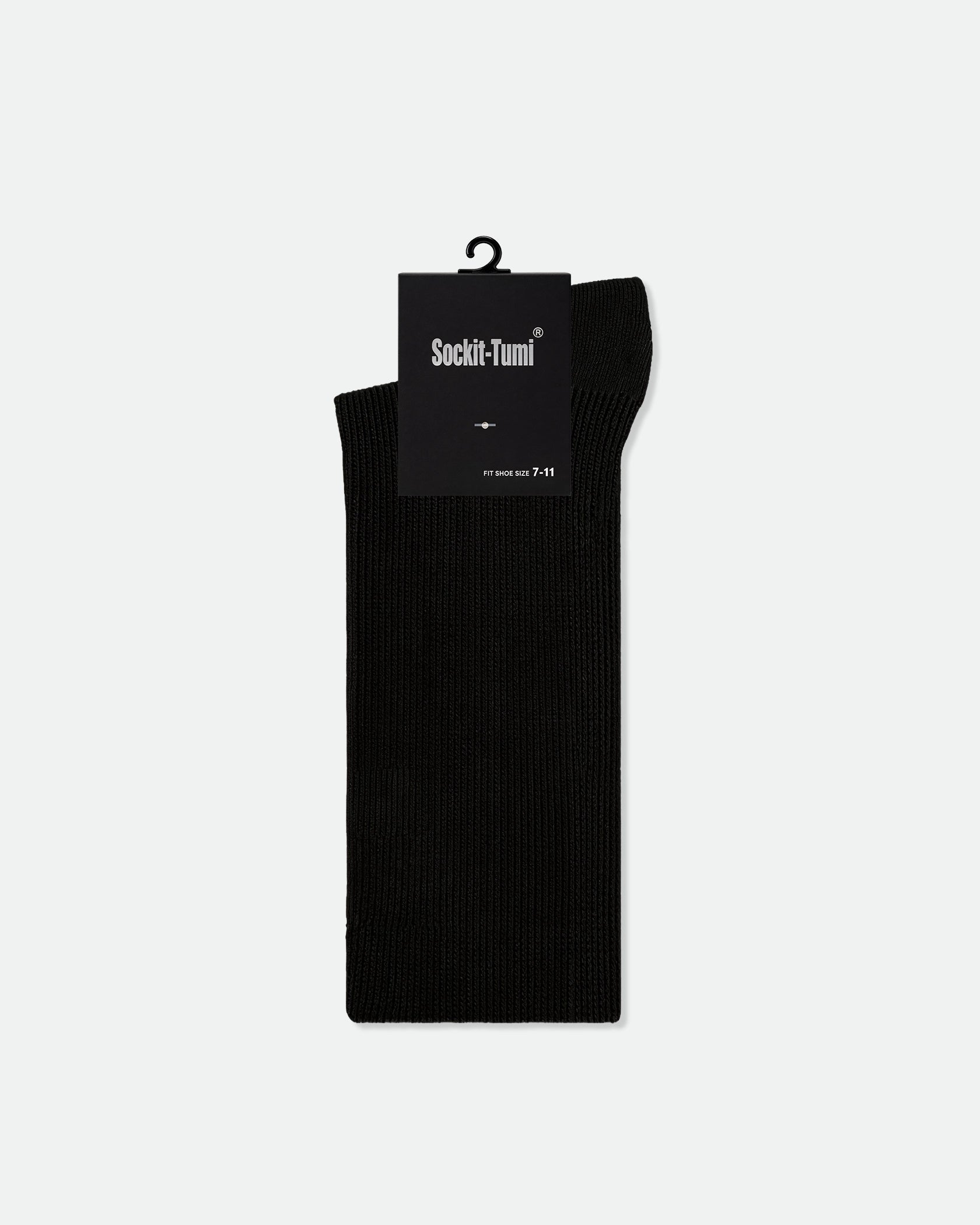 Men's Cotton Turnover Ribbed Socks Black