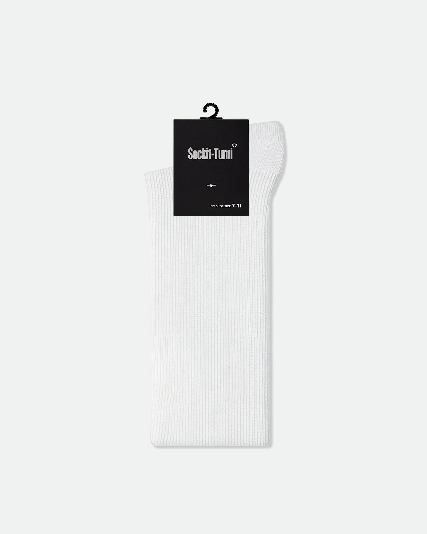 Men's Cotton Turnover Ribbed Crew Socks White