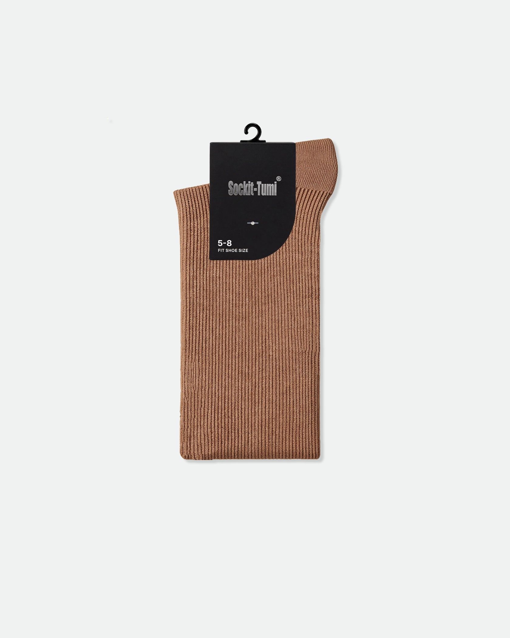 Kids Cotton Turnover School Socks Tan Fawn Brown