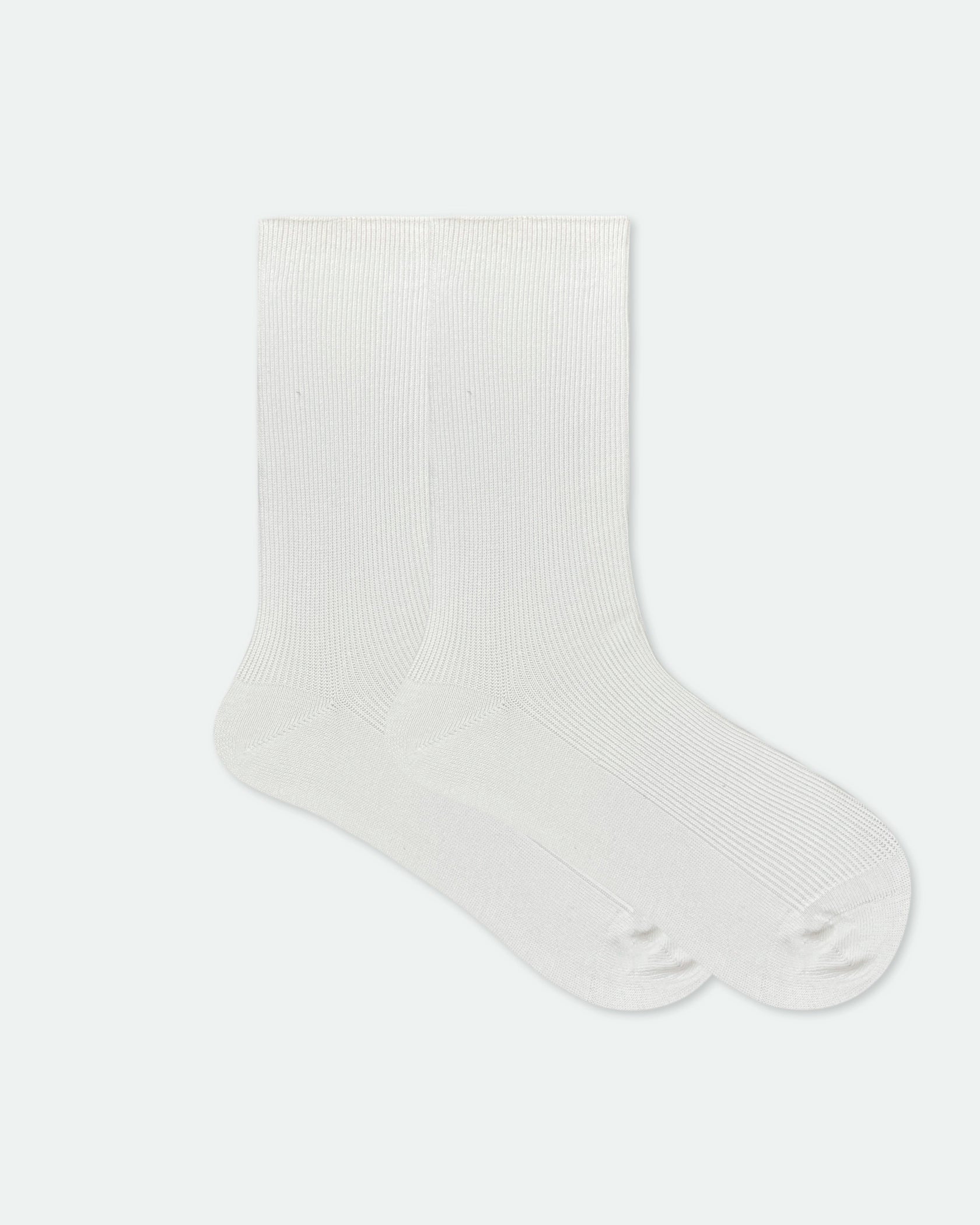 Kids Cotton Turnover School Socks White