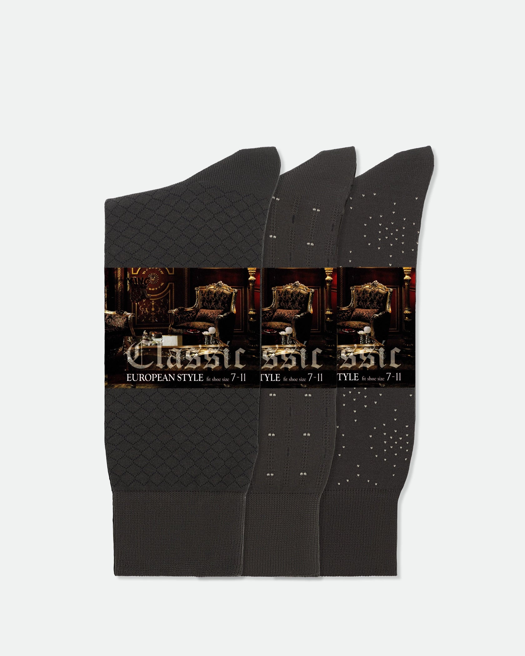 Men's European Style Mercerised Cotton Business Dress Socks