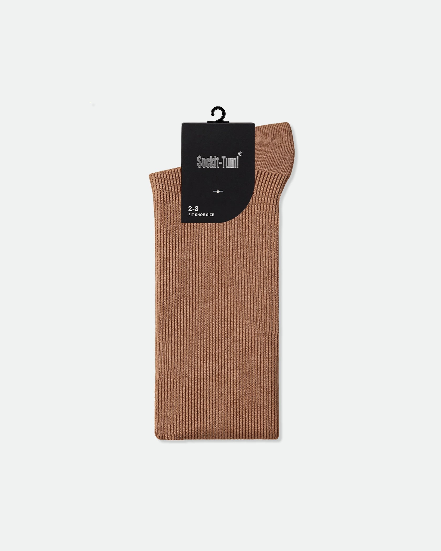 Women's Cotton Turnover Ribbed Socks Tan Fawn Brown