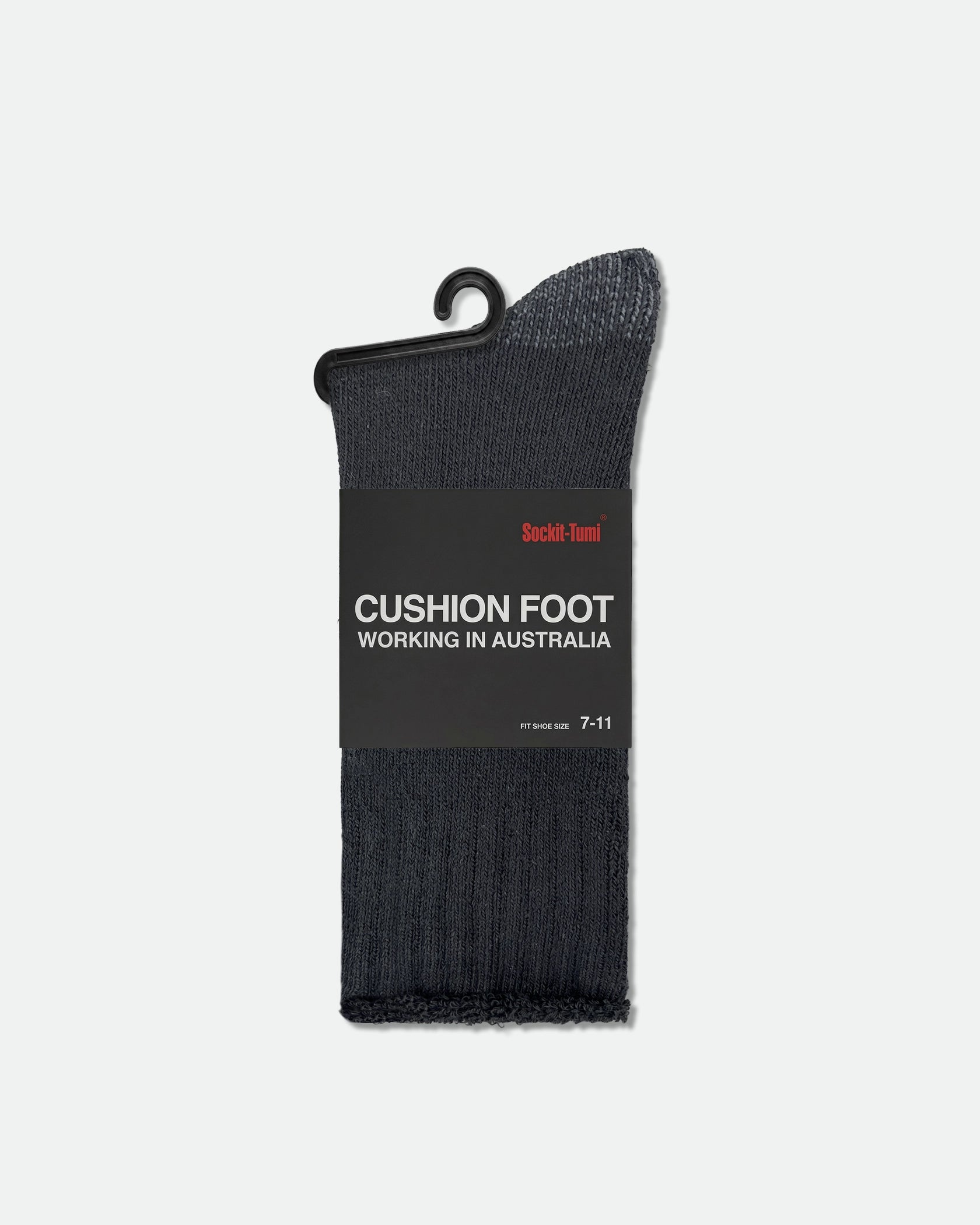 Sockit-Tumi Men's Australian Heavy Duty Cotton Work Socks Black flat lay