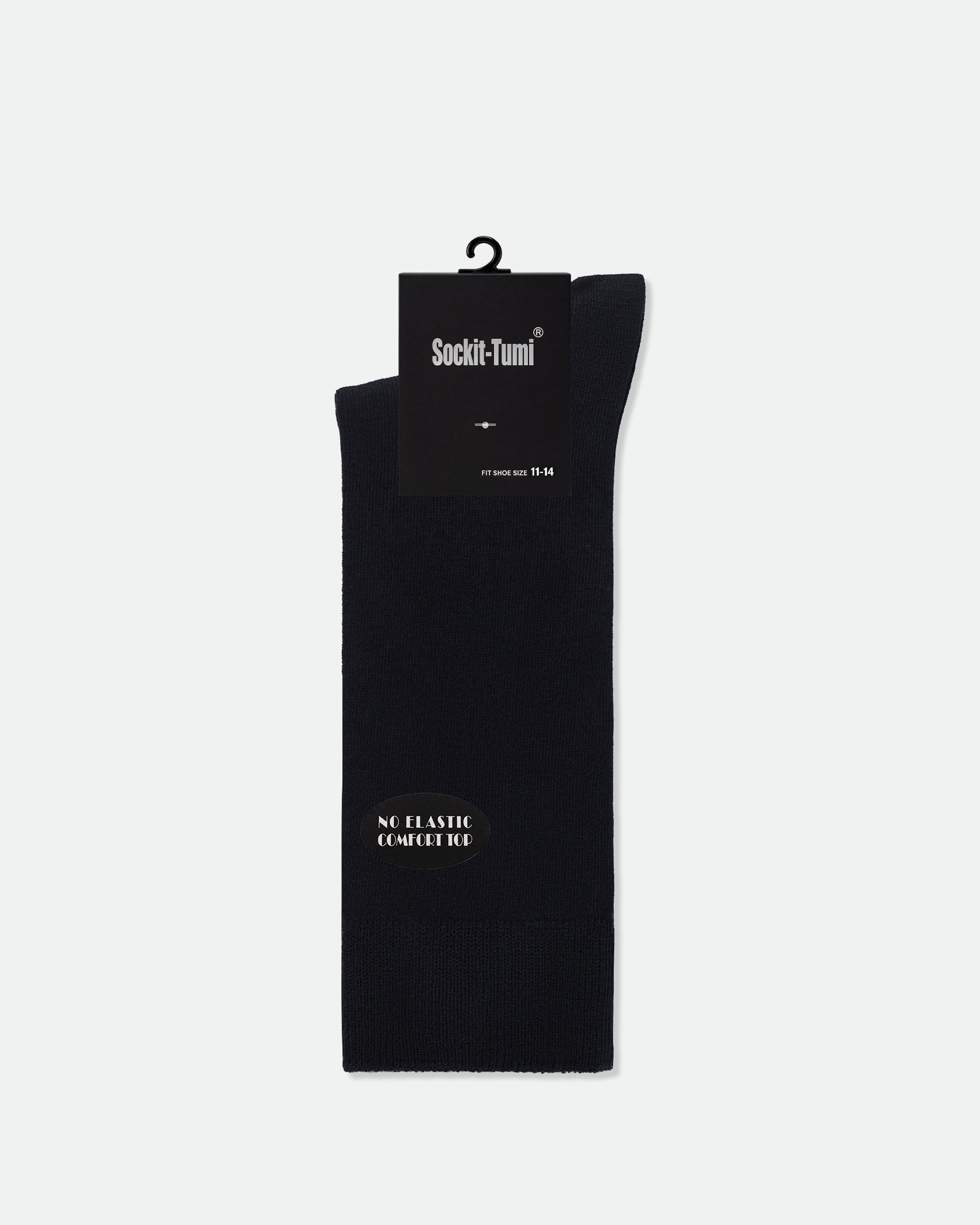 Sockit-Tumi Men's Diabetic Friendly Business Dress Socks Comfort Loose Top King Size Black