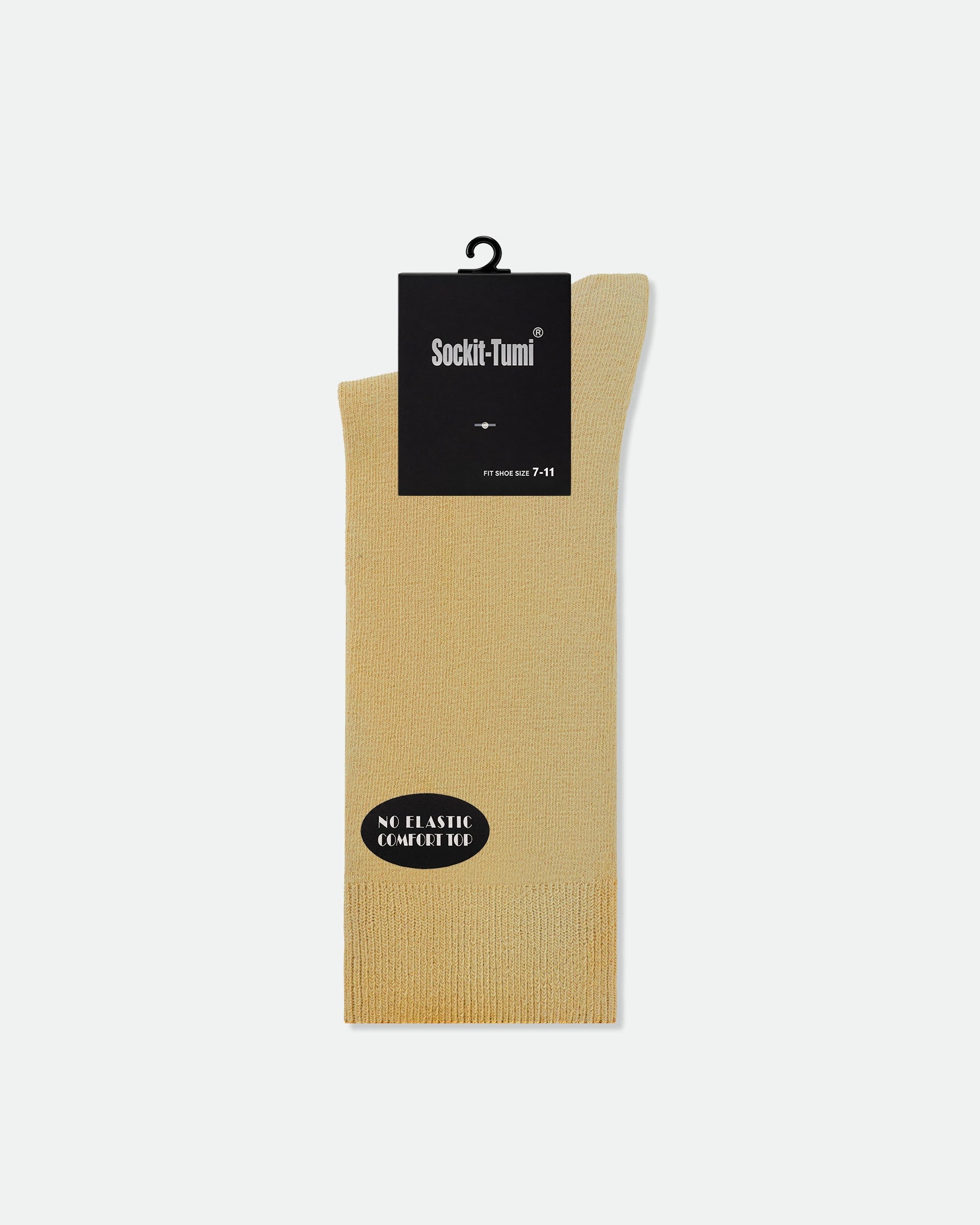 Men's Diabetic Friendly Business Dress Socks Comfort Loose Top Beige