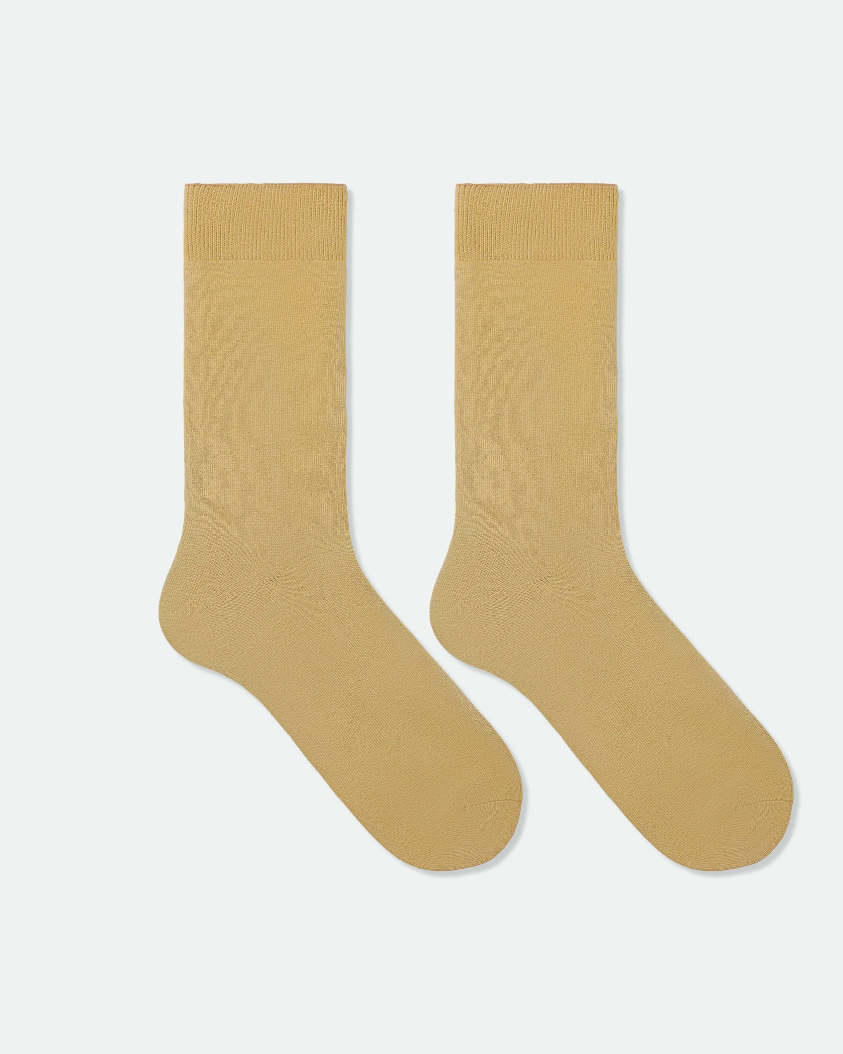 Men's Diabetic Friendly Business Dress Socks Comfort Loose Top Beige