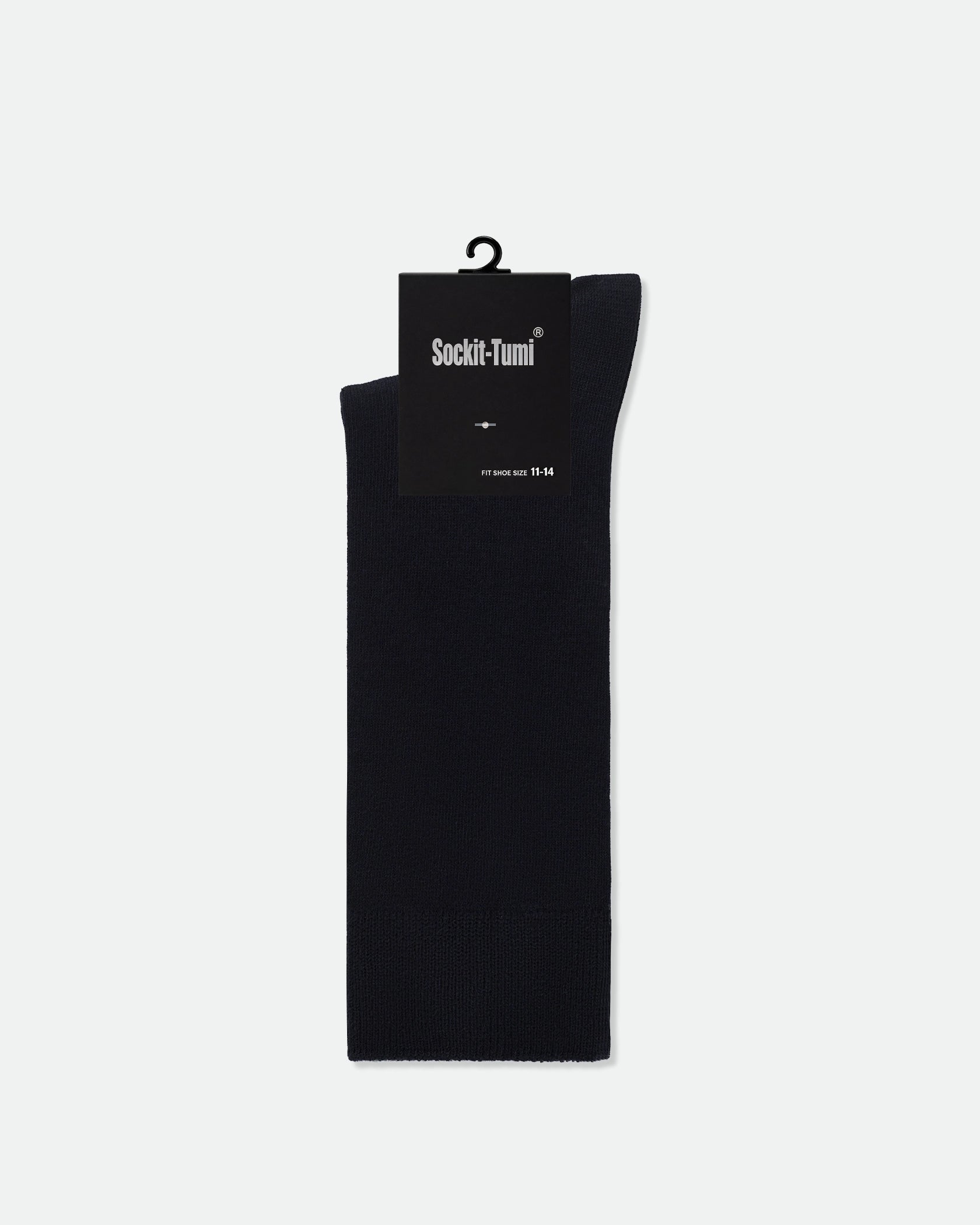 Sockit-Tumi Men's Plain Premium Cotton Business Dress Socks King Size Black