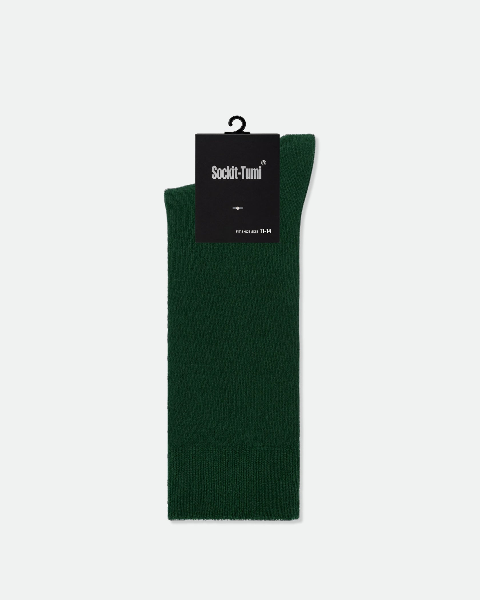 Sockit-Tumi Men's Plain Premium Cotton Business Dress Socks King Size Green
