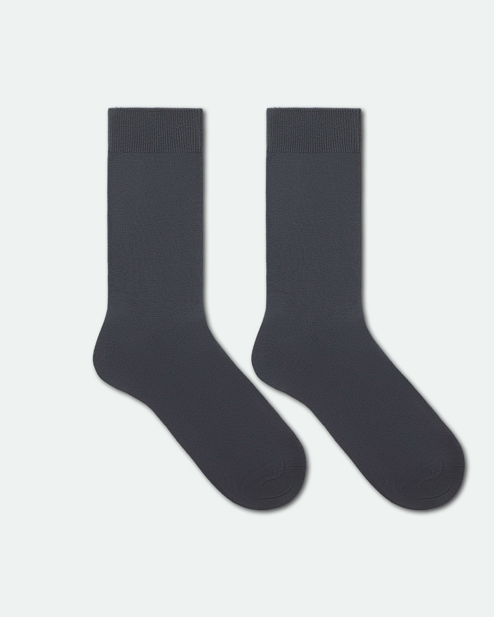Sockit-Tumi Men's Plain Premium Cotton Business Dress Socks King Size Grey flat lay