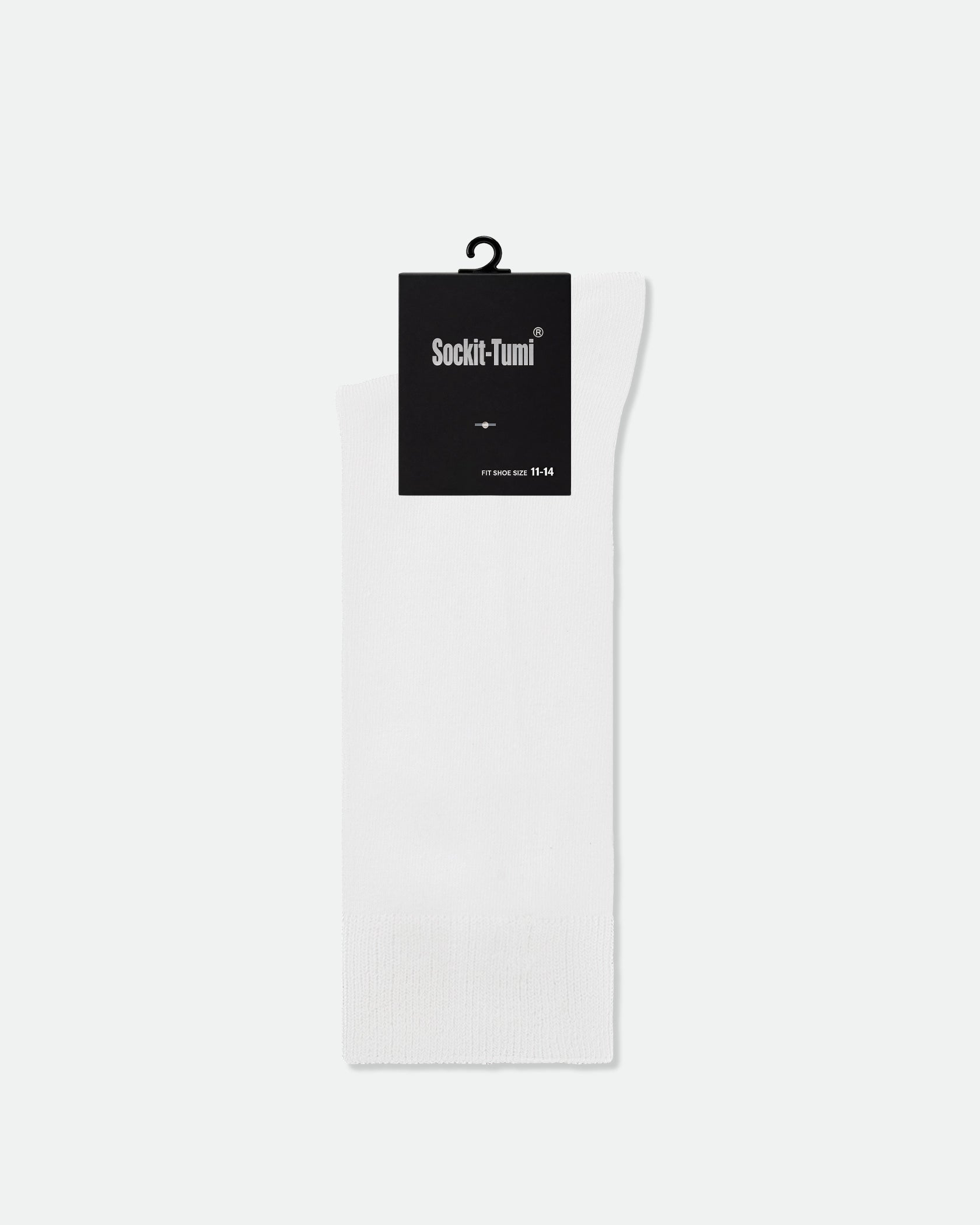 Sockit-Tumi Men's Plain Premium Cotton Business Dress Socks King Size White