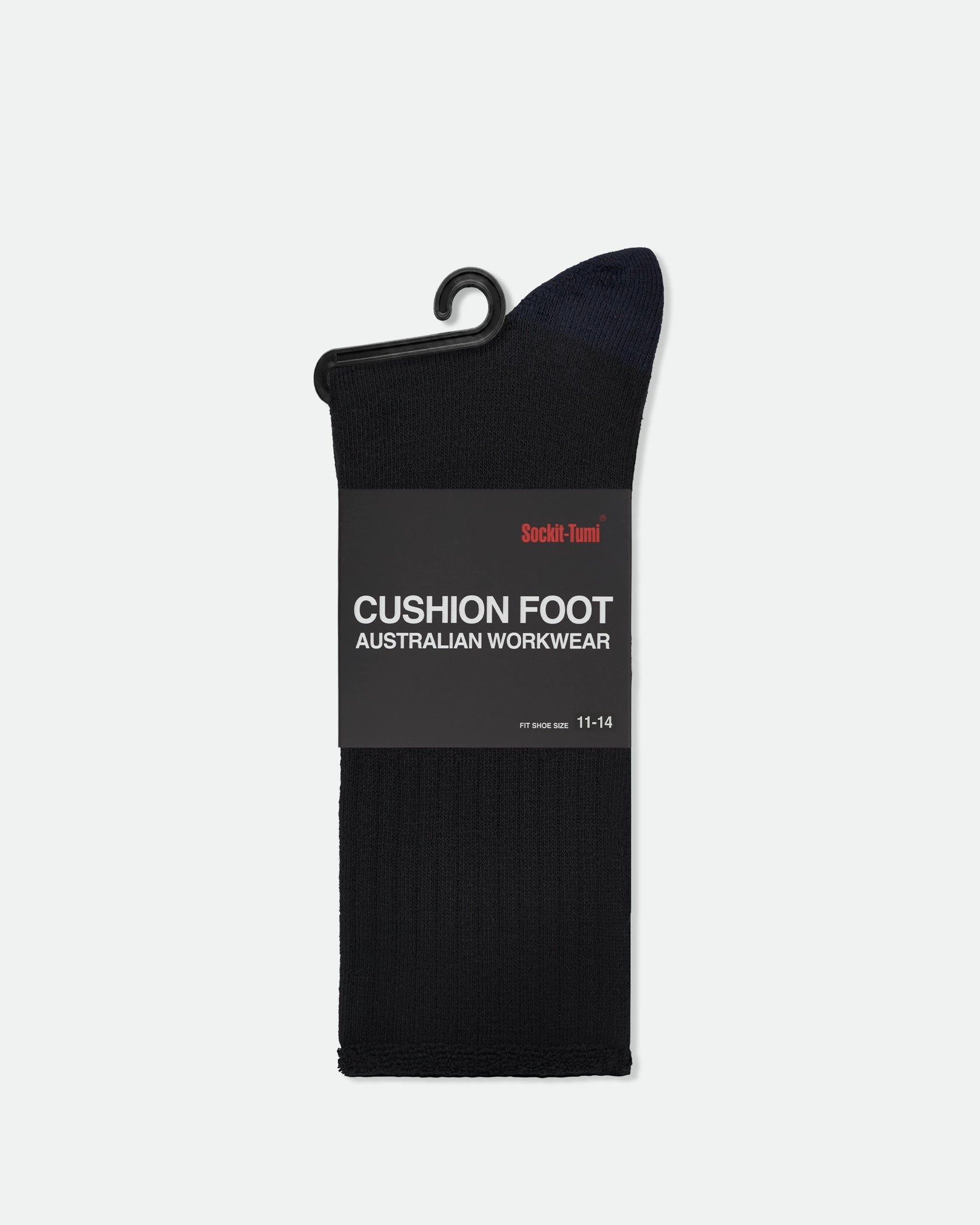 Sockit-Tumi Men's Australian Heavy Duty Cotton Work Socks King Size Black