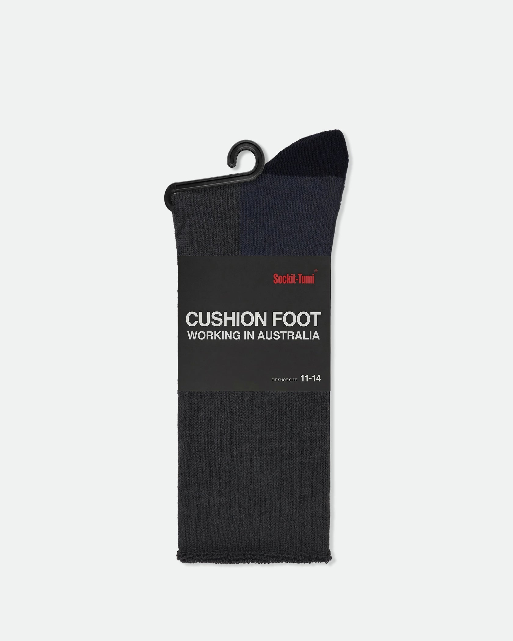 Sockit-Tumi Men's Australian Heavy Duty Cotton Work Socks King Size Grey