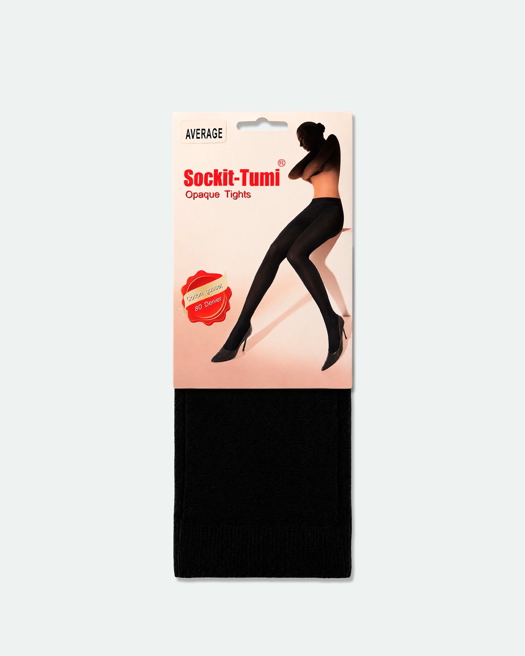 Women's Opaque Tights with Cotton Gusset 80 Denier Black