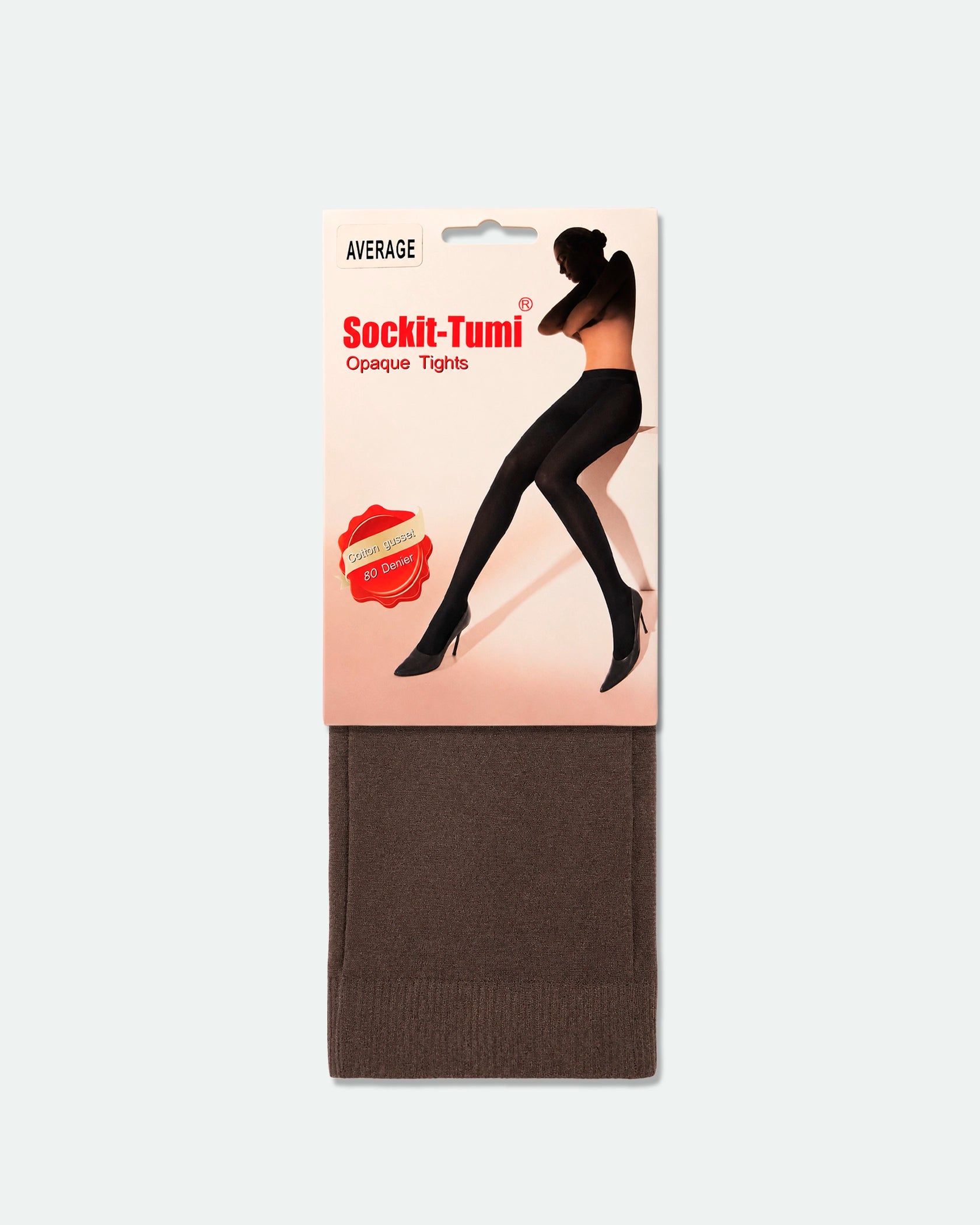 Women's Opaque Tights with Cotton Gusset 80 Denier Brown
